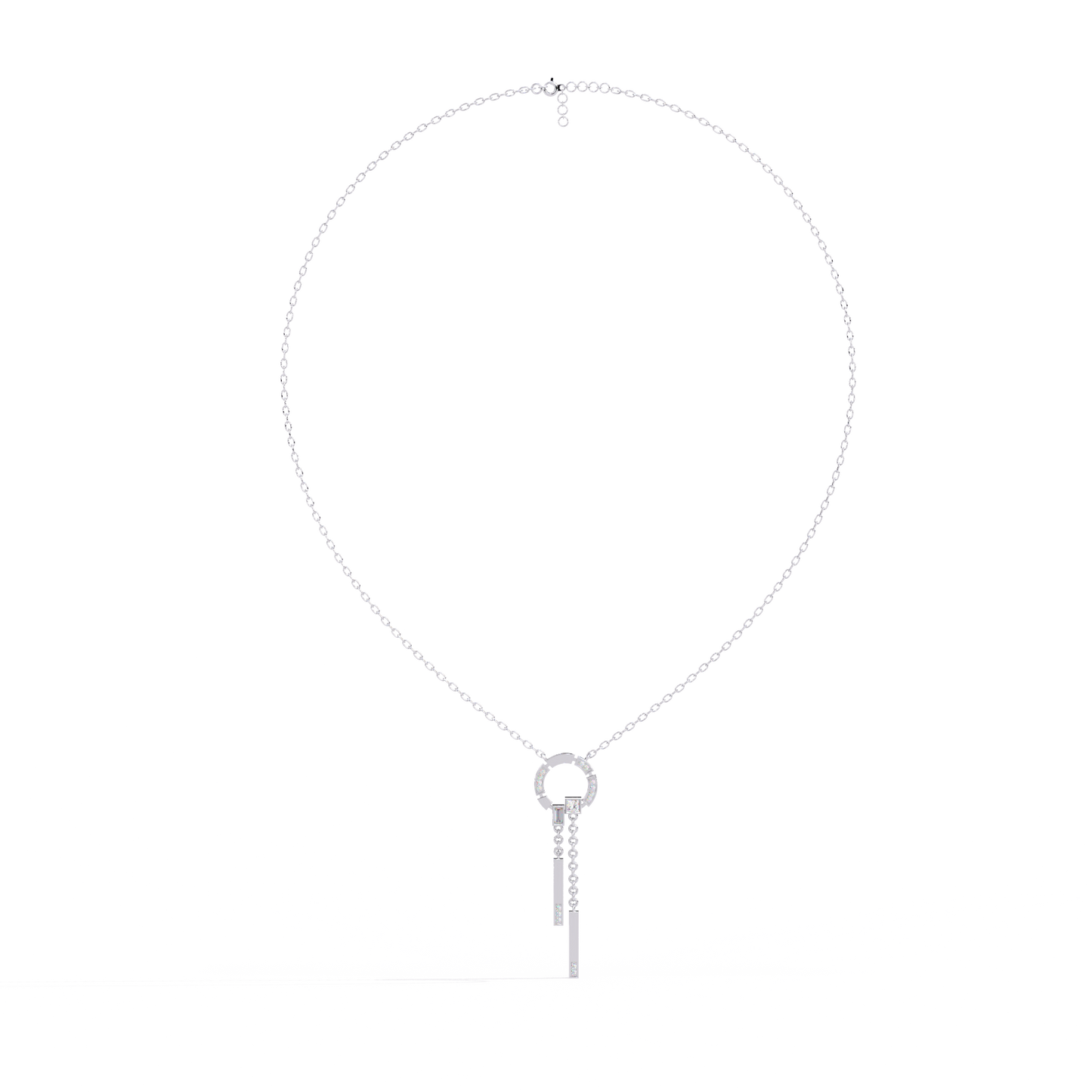 arcadia geometric chain bar lab grown diamond necklace