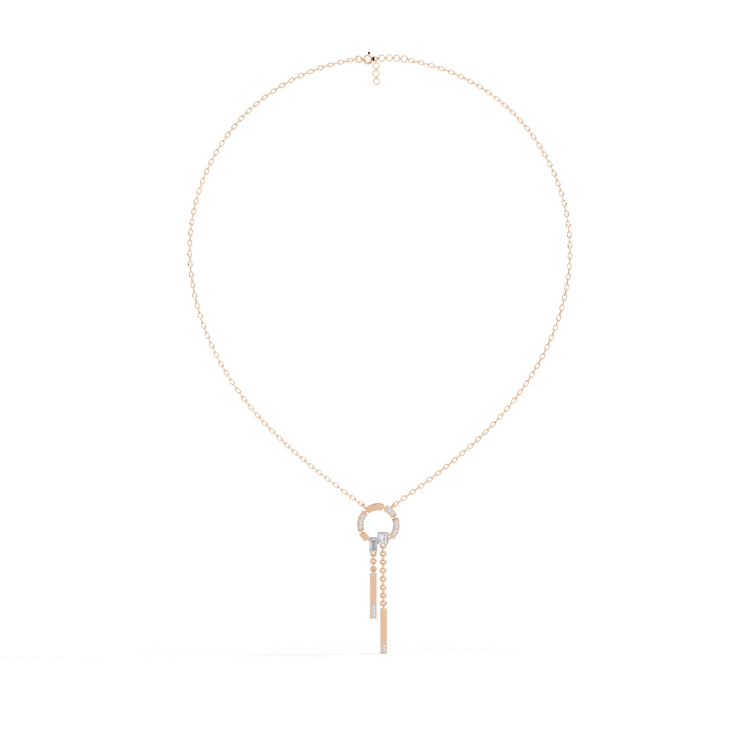 arcadia geometric chain bar lab grown diamond necklace