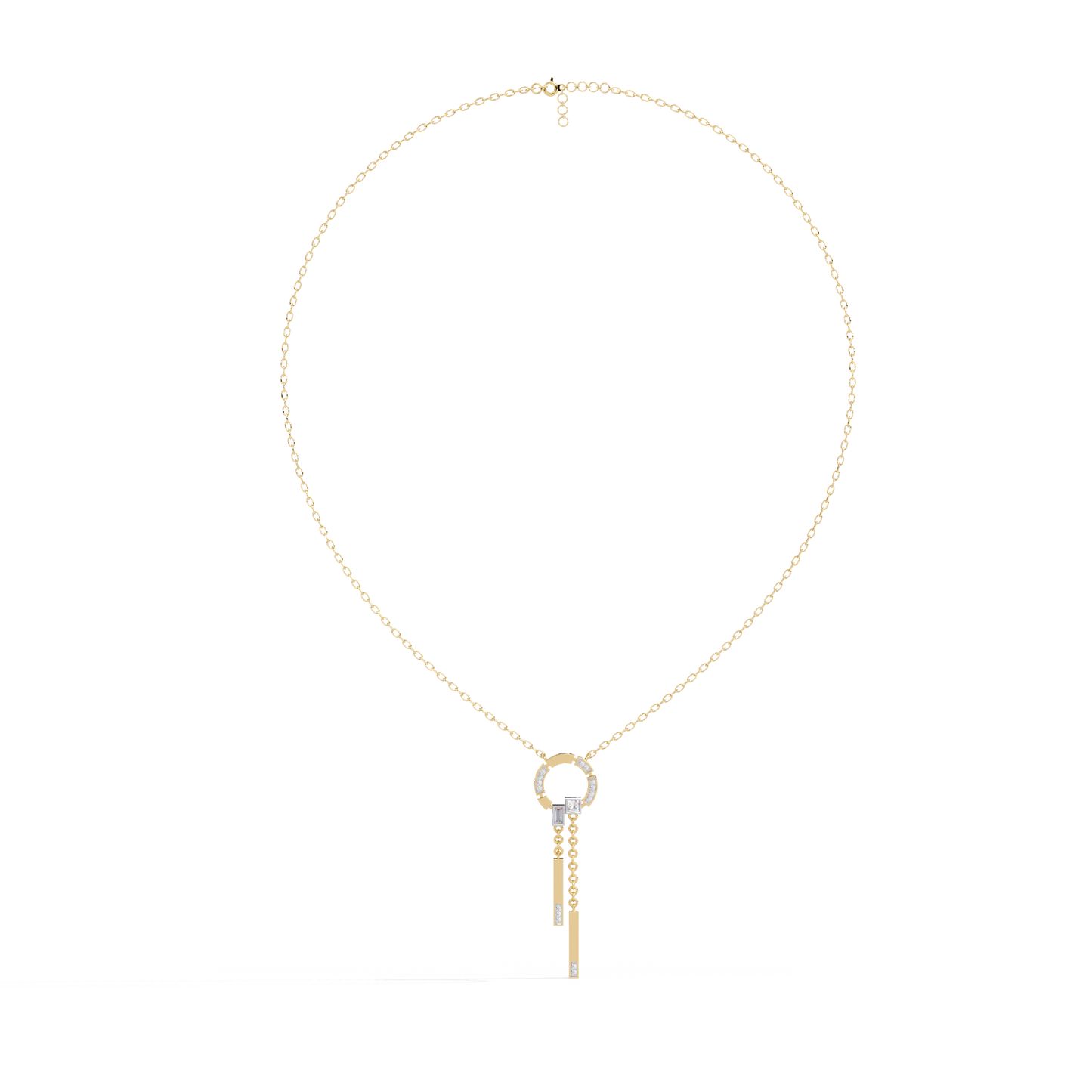 arcadia geometric chain bar lab grown diamond necklace