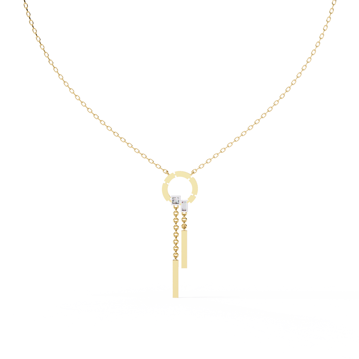arcadia geometric chain bar lab grown diamond necklace