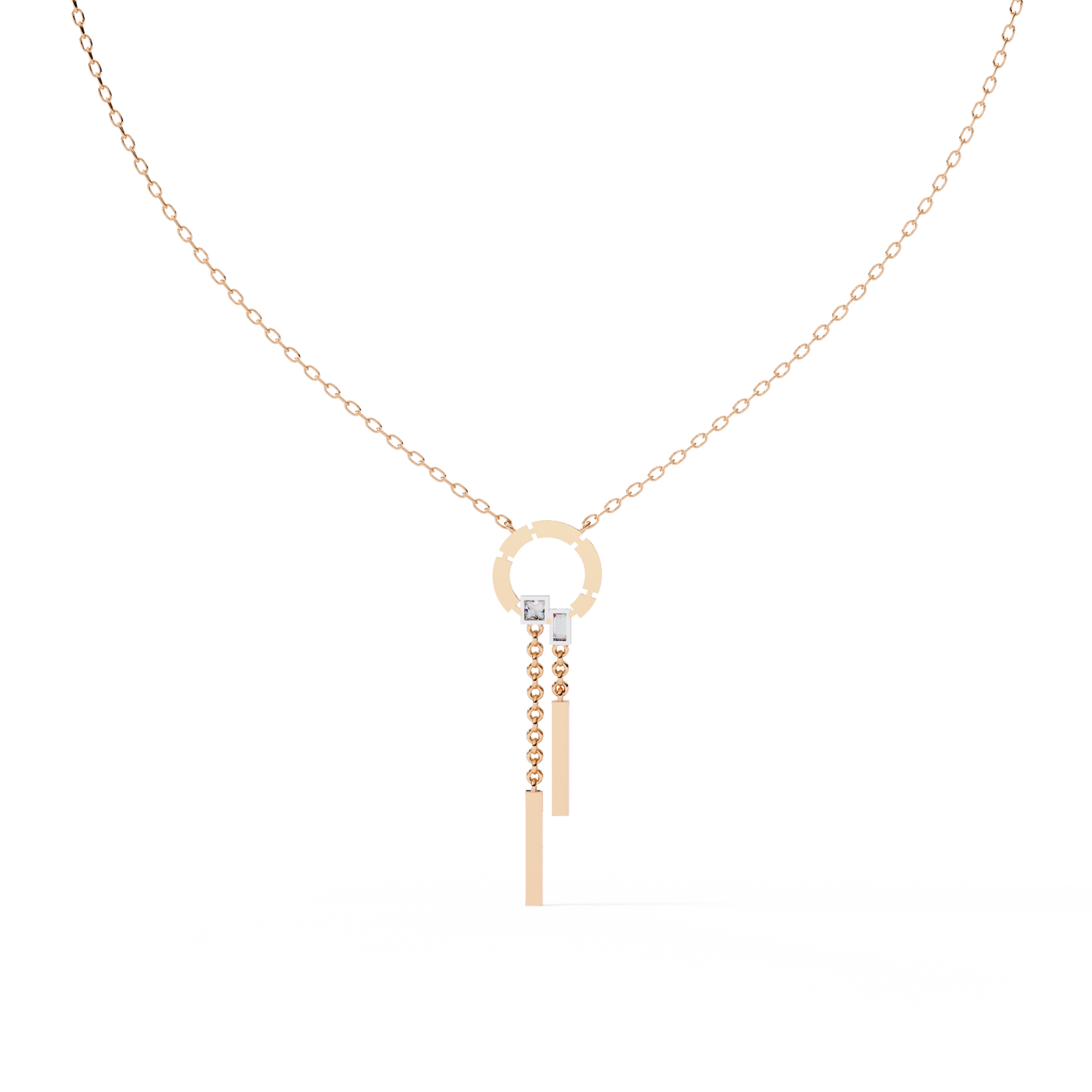 arcadia geometric chain bar lab grown diamond necklace
