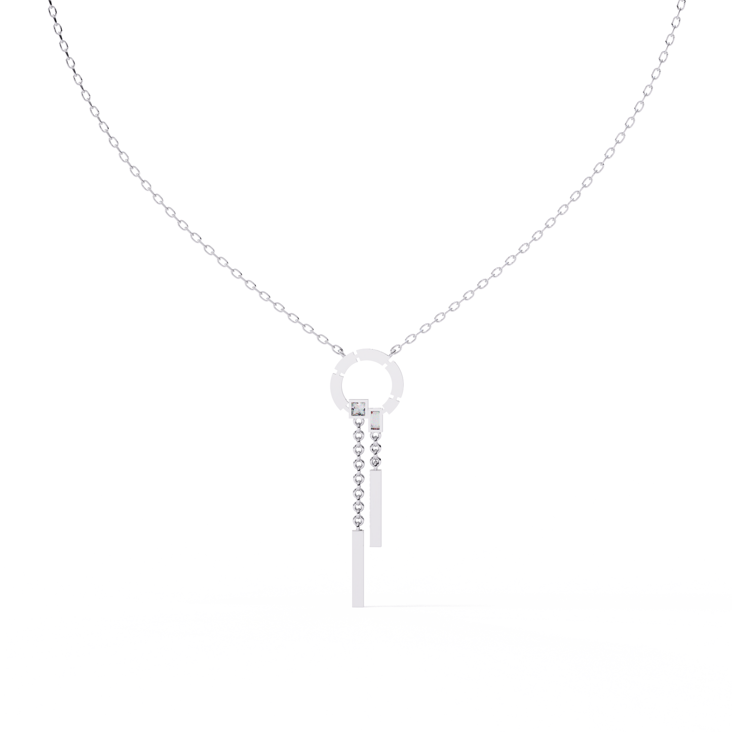 arcadia geometric chain bar lab grown diamond necklace
