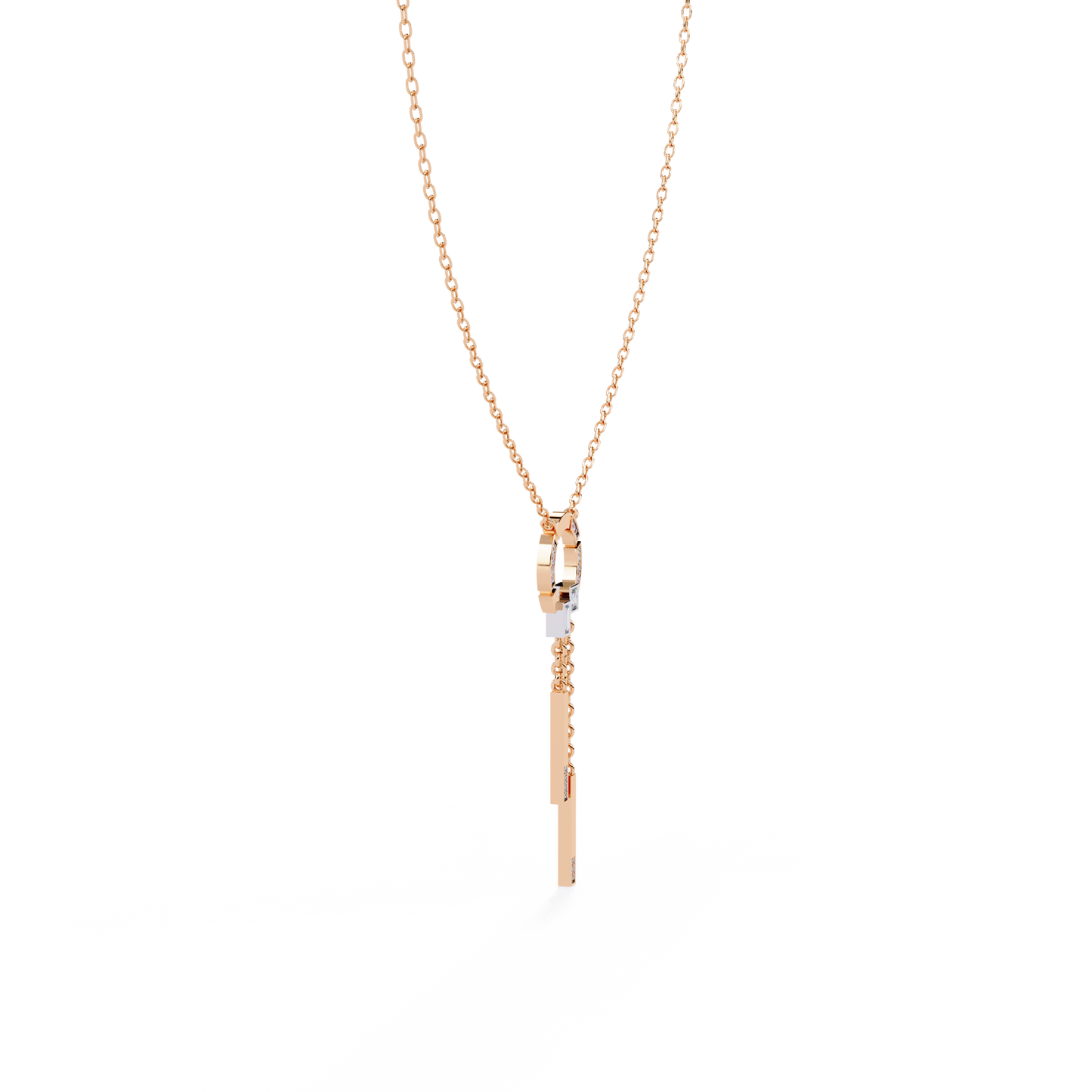 arcadia geometric chain bar lab grown diamond necklace