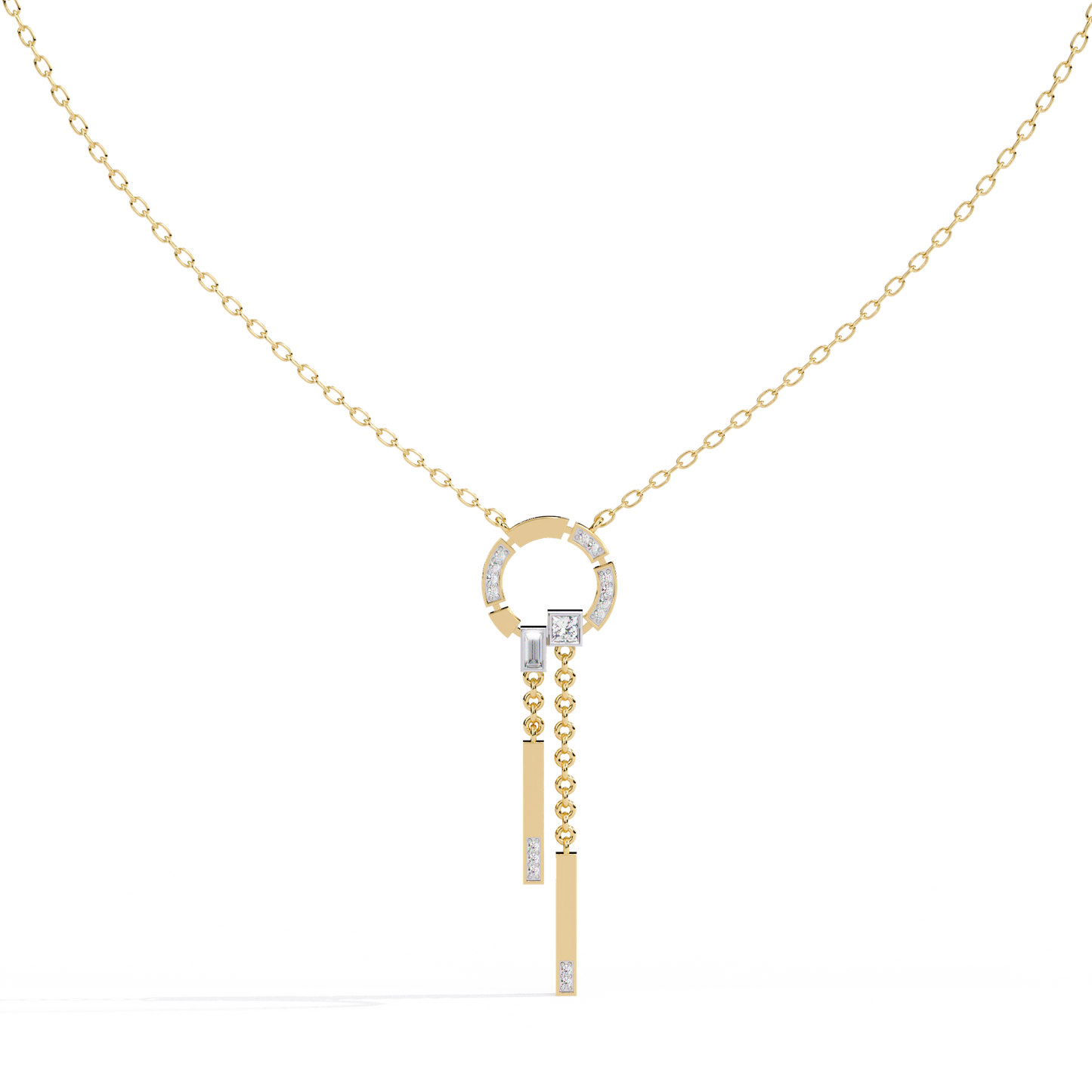 arcadia geometric chain bar lab grown diamond necklace