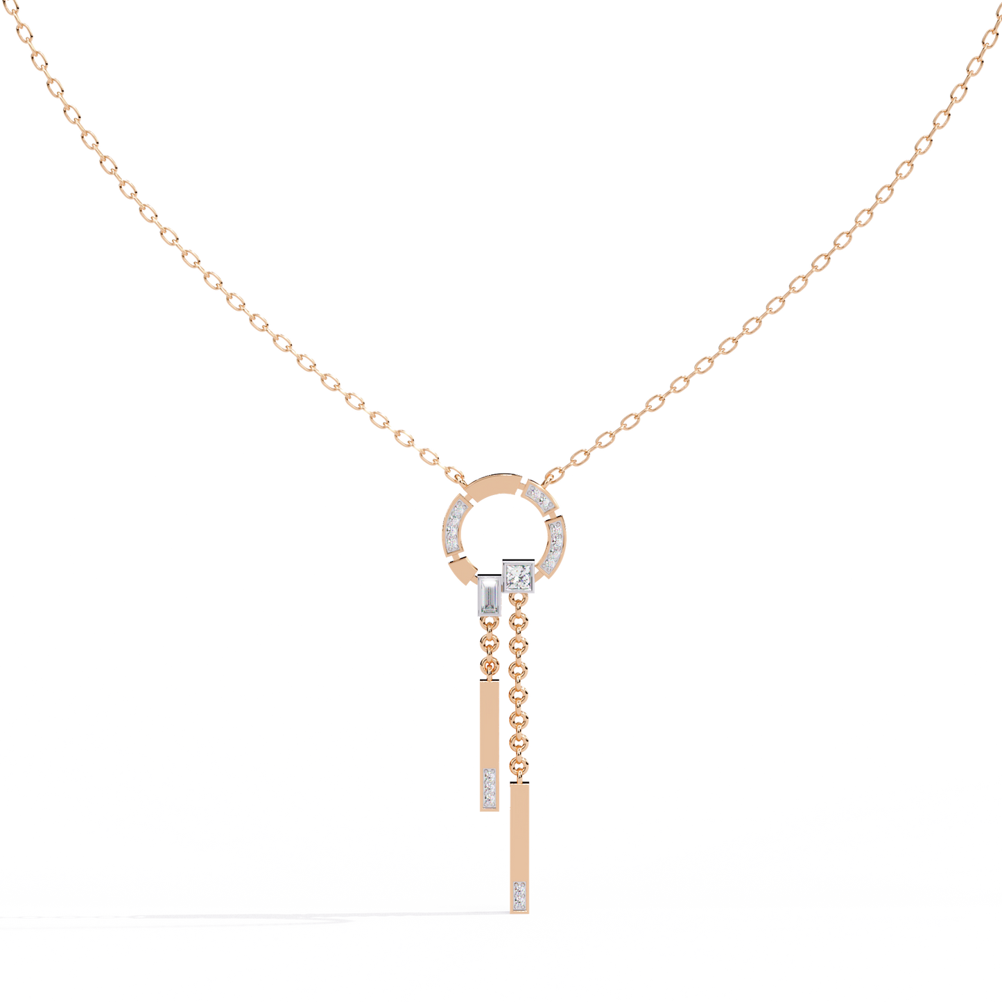 arcadia geometric chain bar lab grown diamond necklace