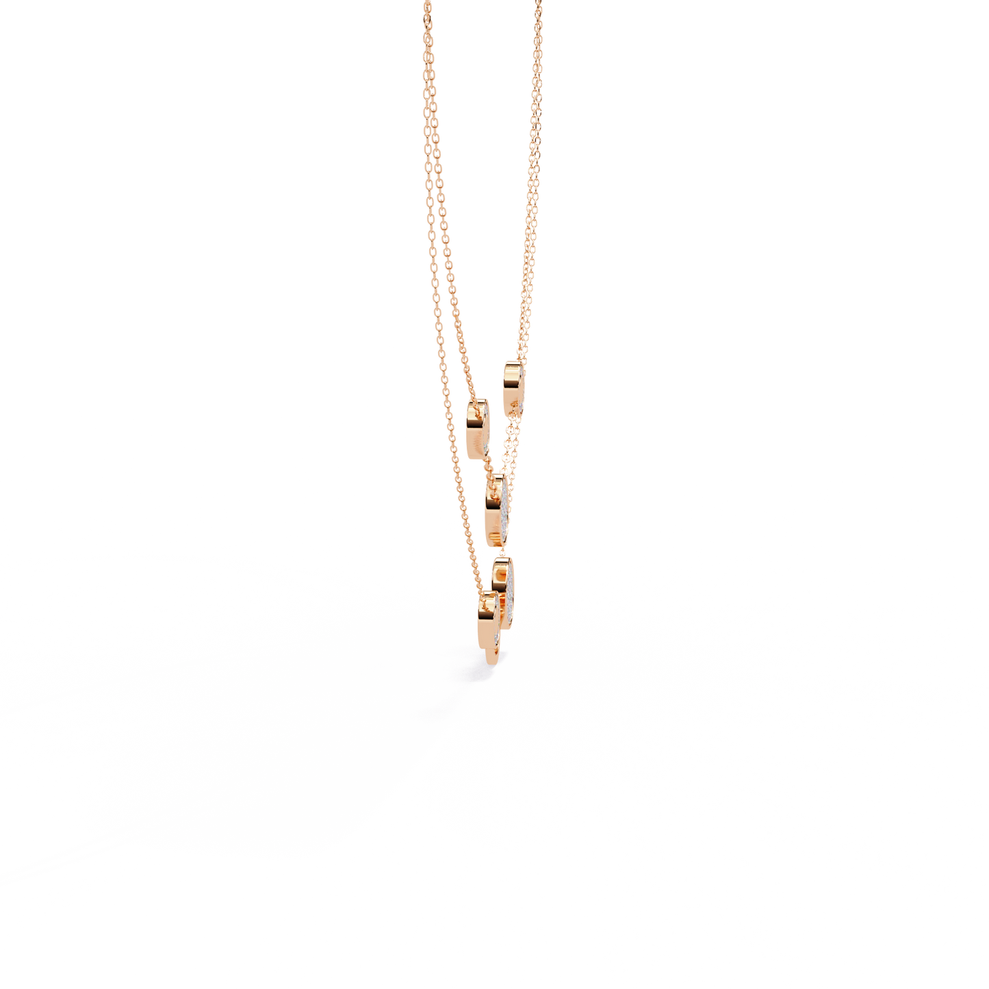 celestial duo circle station lab grown diamond necklace