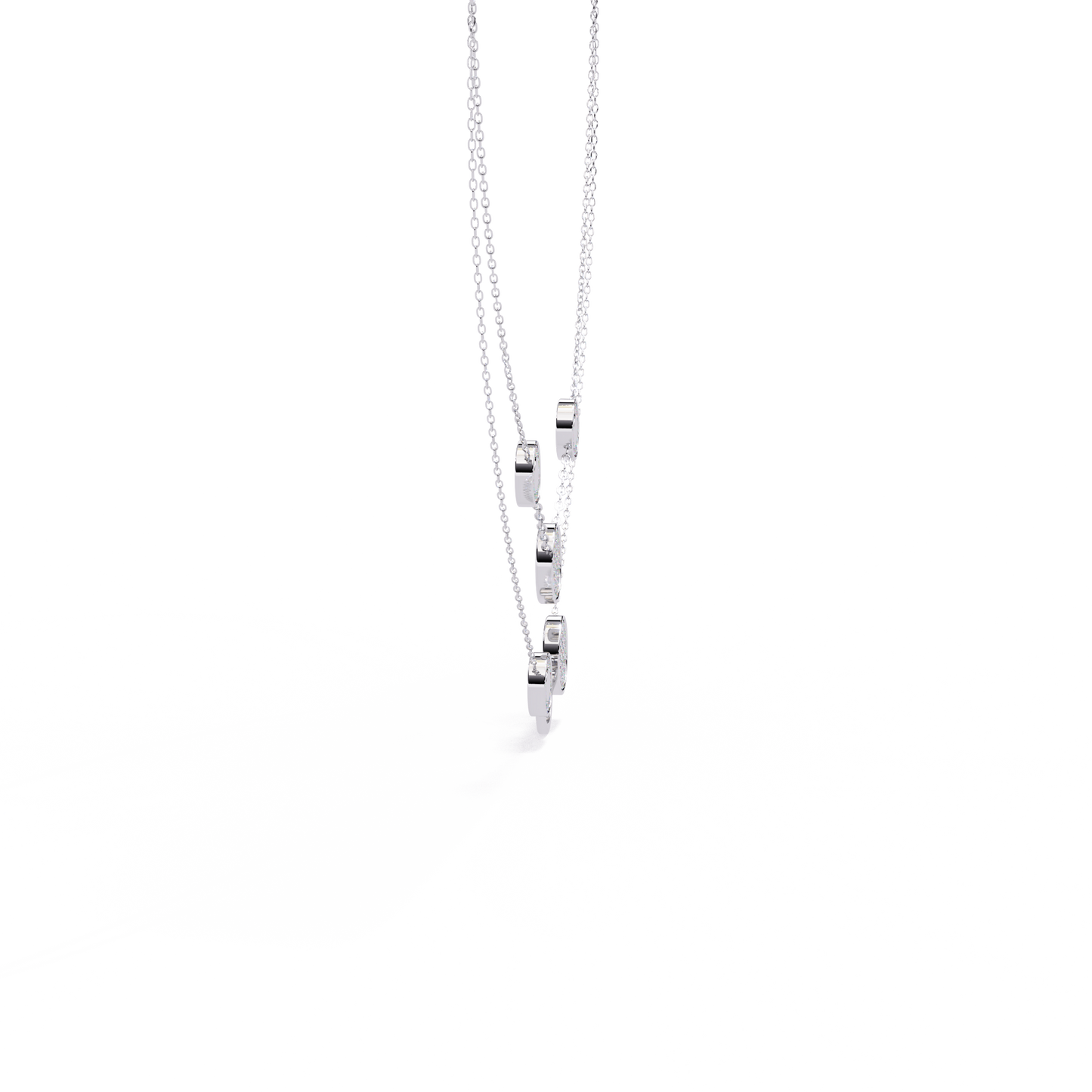 celestial duo circle station lab grown diamond necklace