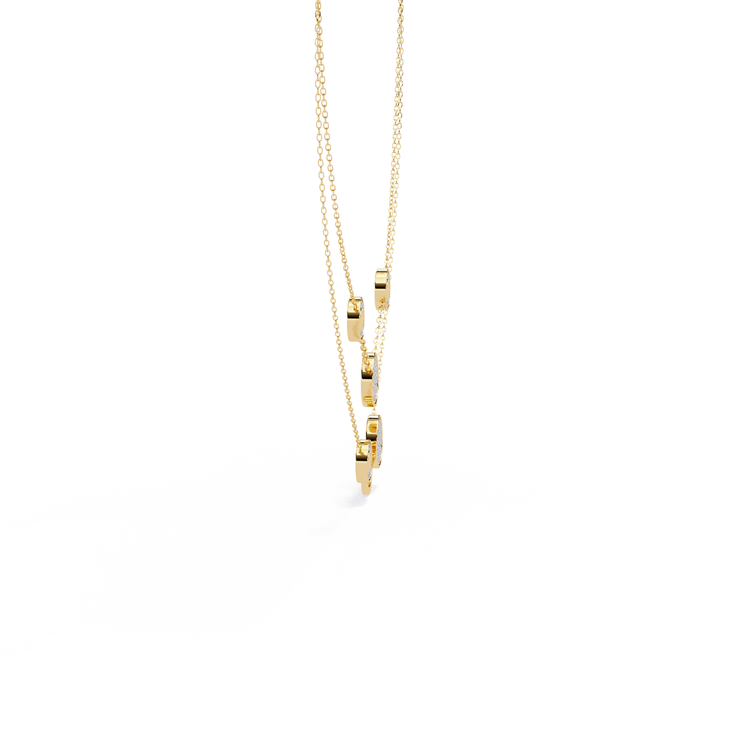 celestial duo circle station lab grown diamond necklace