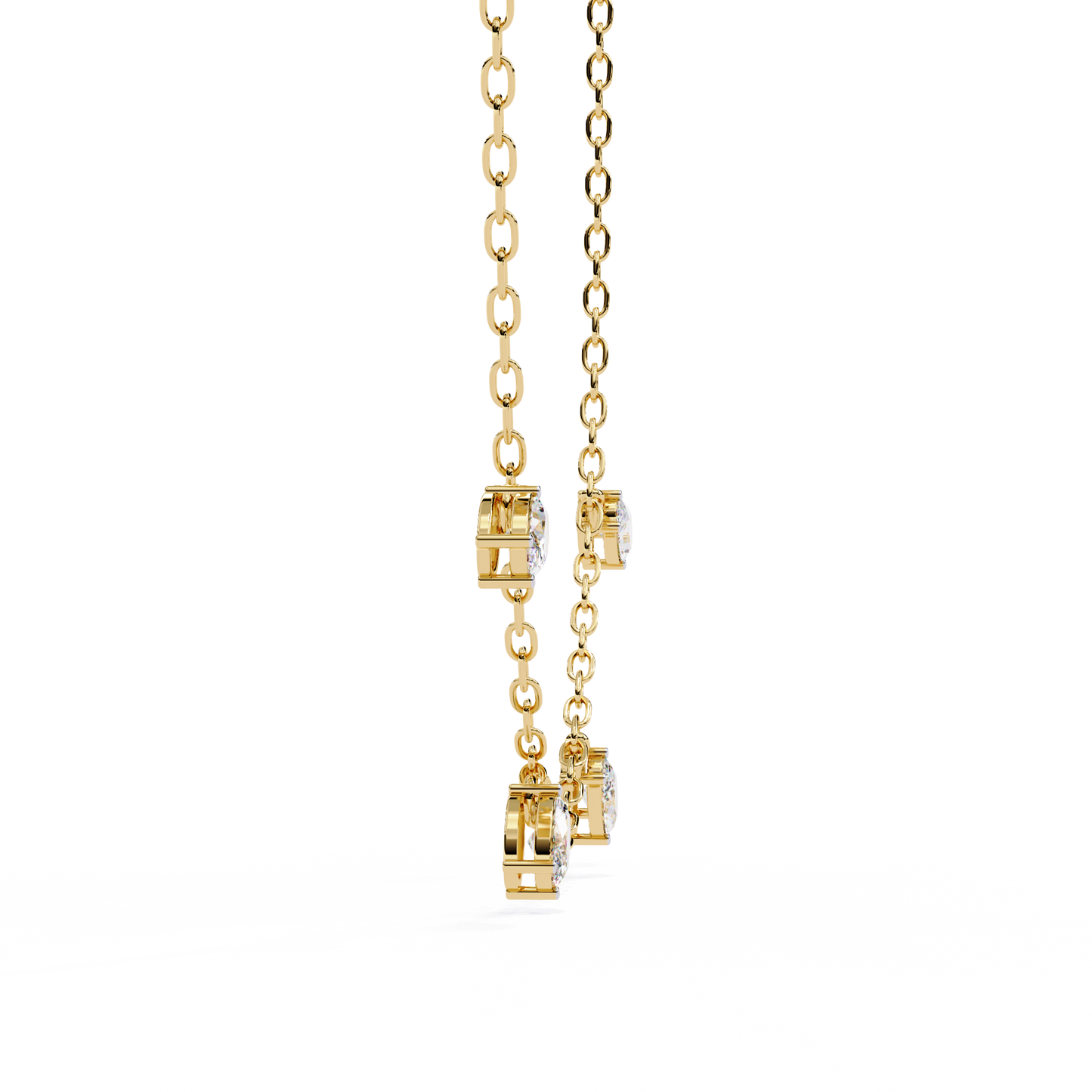 marquise drizzle lab grown diamond station necklace