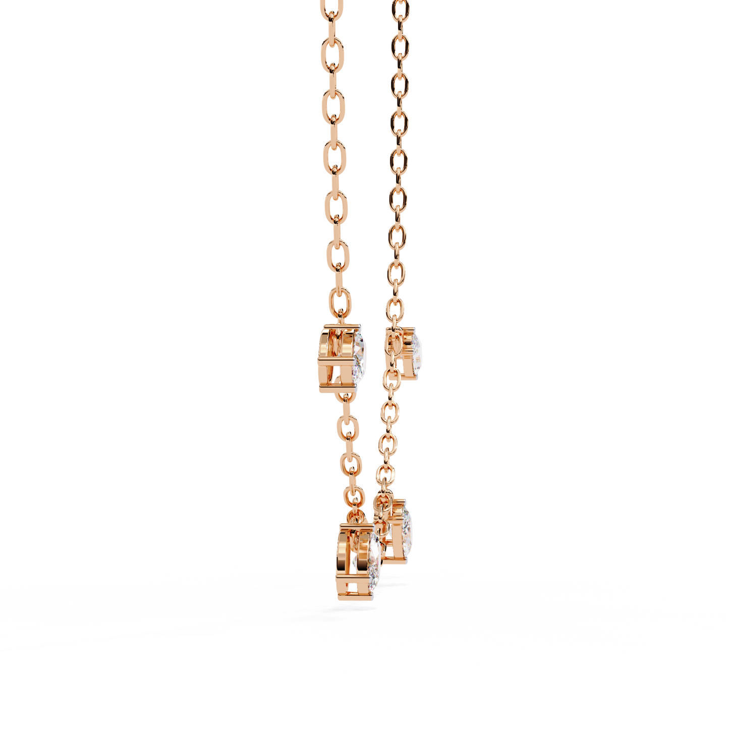 marquise drizzle lab grown diamond station necklace