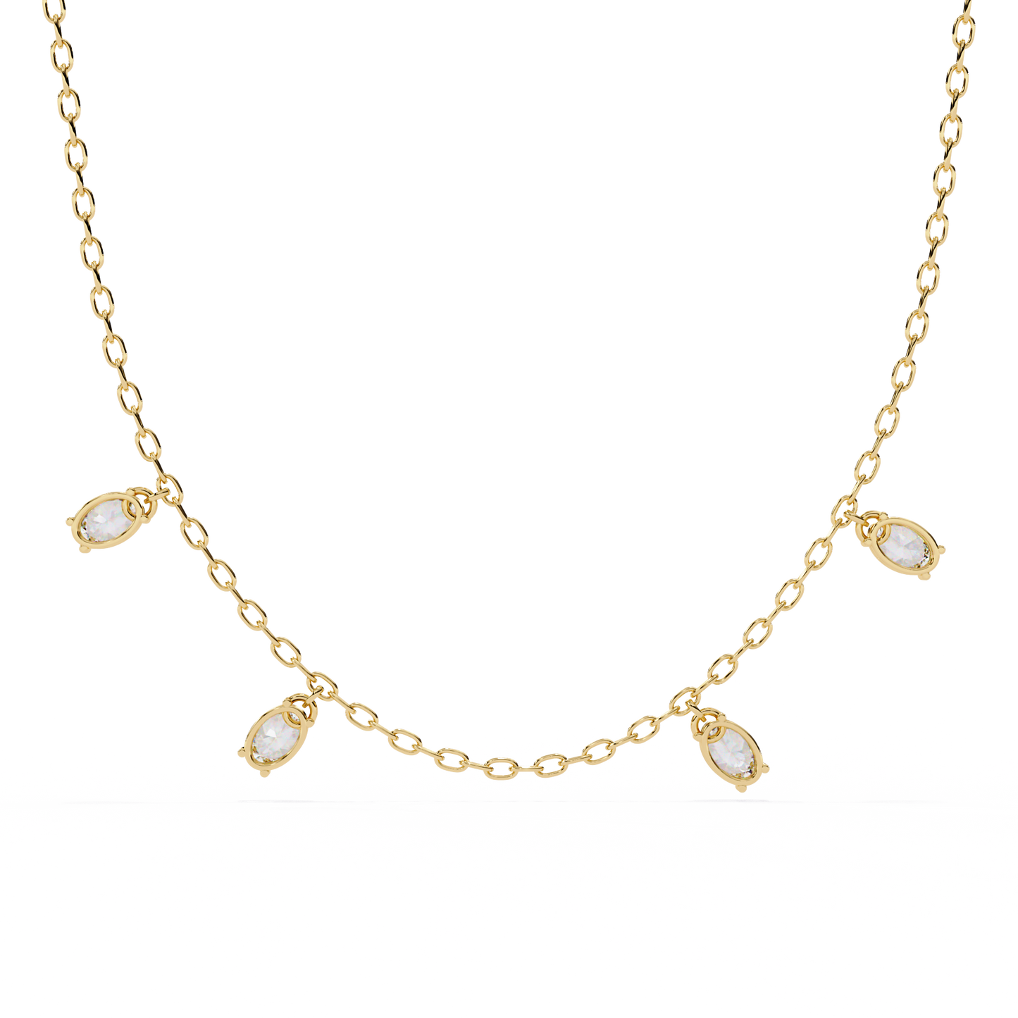 marquise drizzle lab grown diamond station necklace