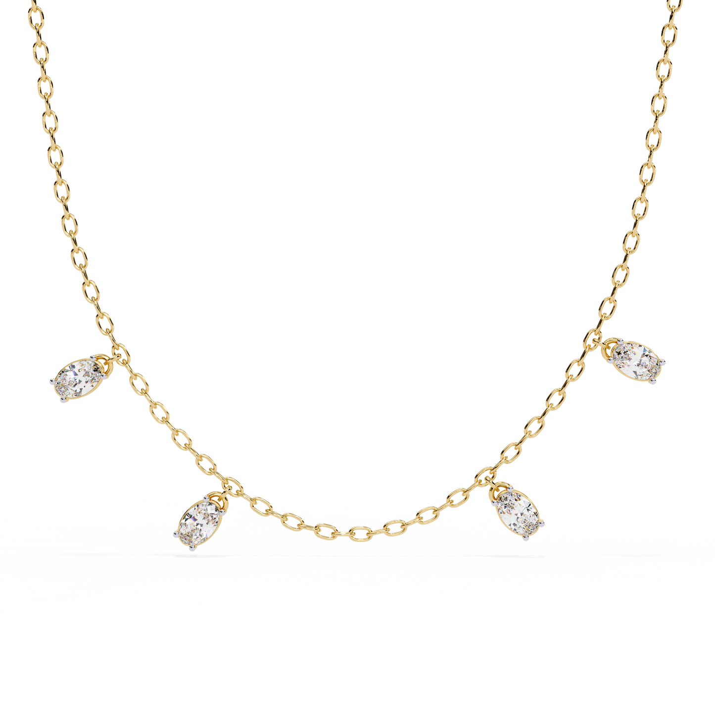 marquise drizzle lab grown diamond station necklace