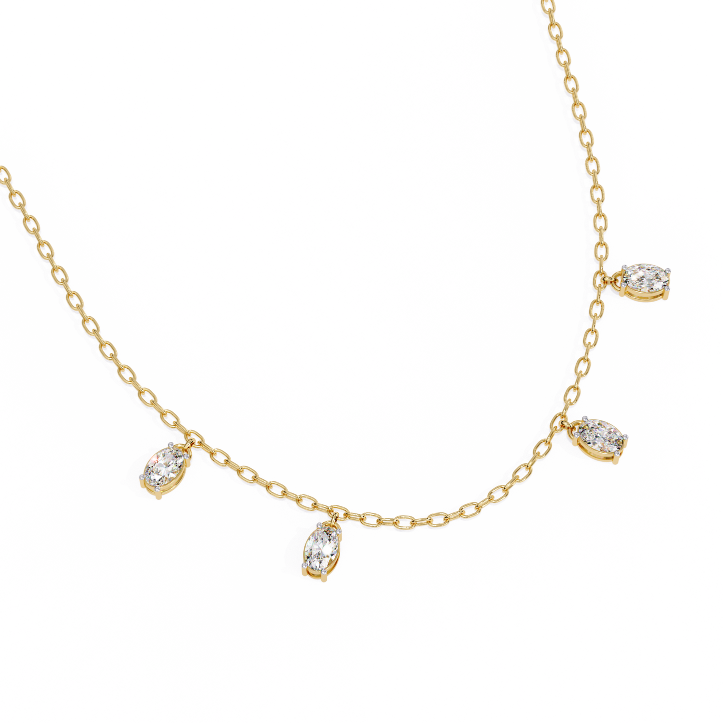 marquise drizzle lab grown diamond station necklace