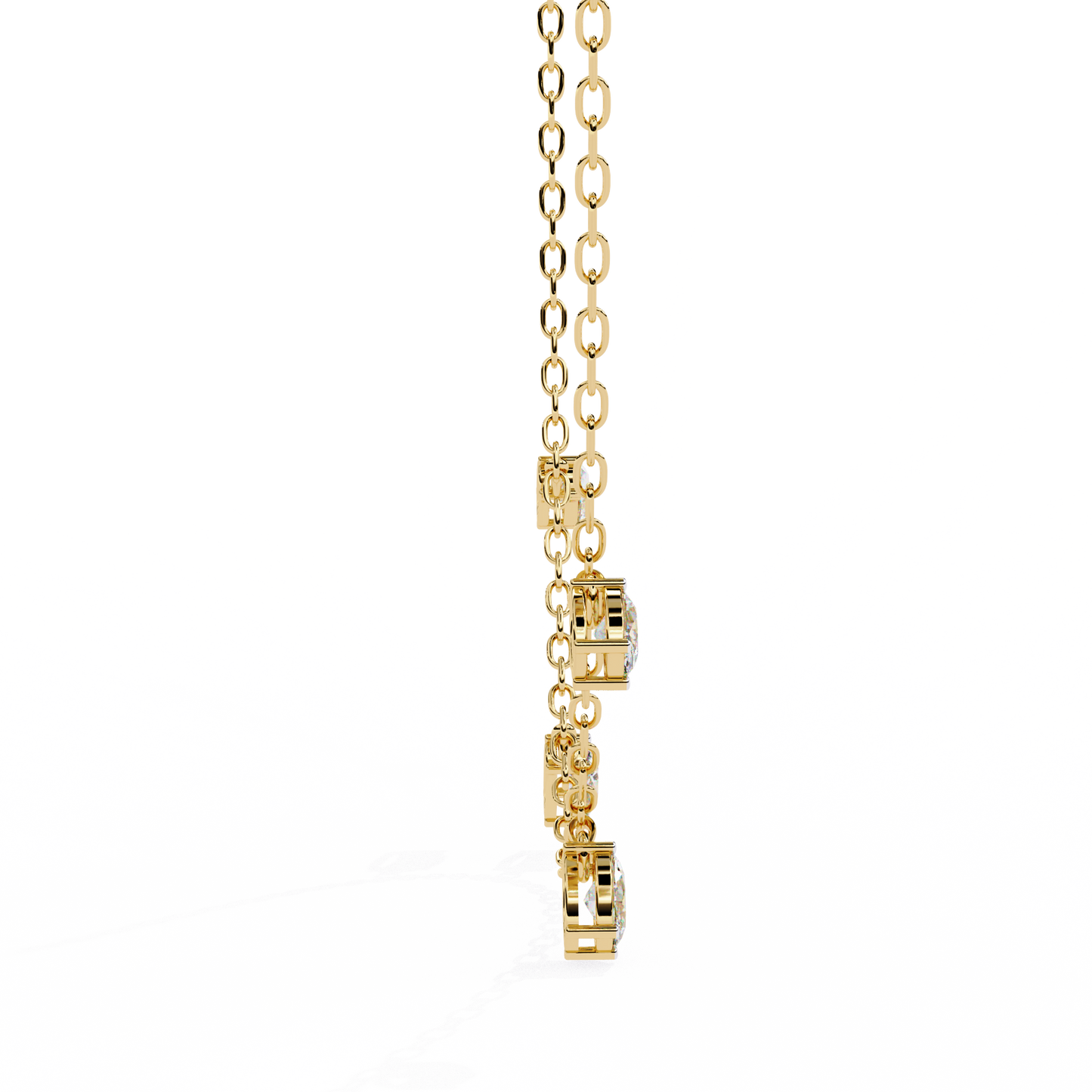 marquise drizzle lab grown diamond station necklace