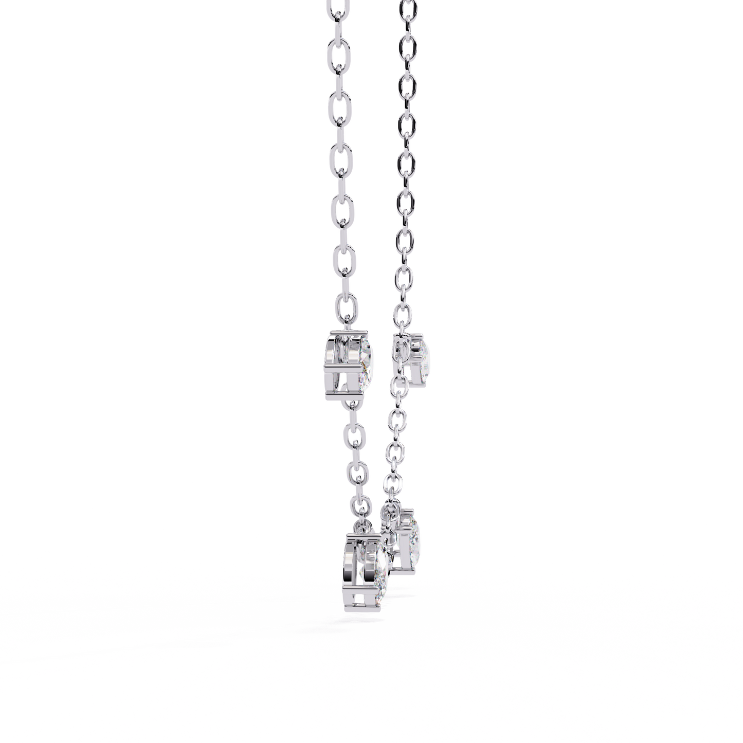 marquise drizzle lab grown diamond station necklace