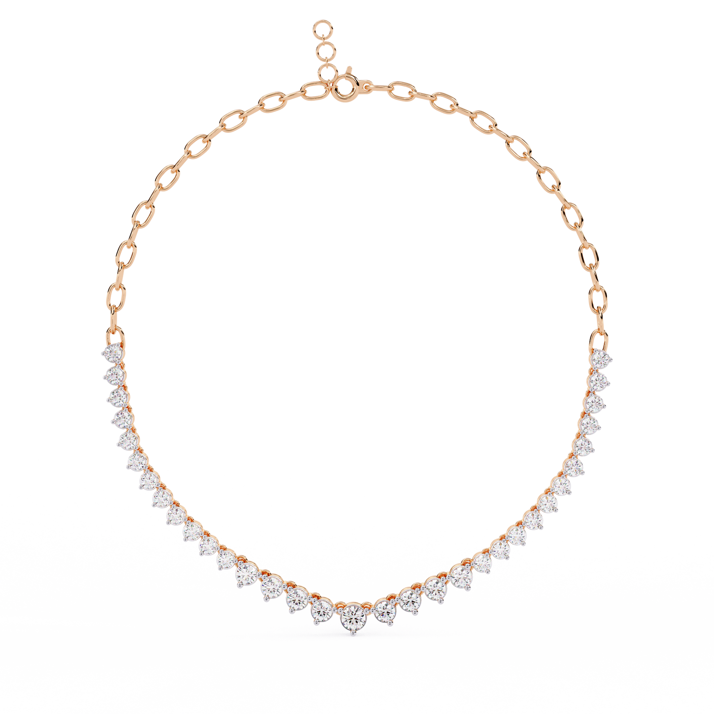 beloved hearts graduated lab grown diamond necklace