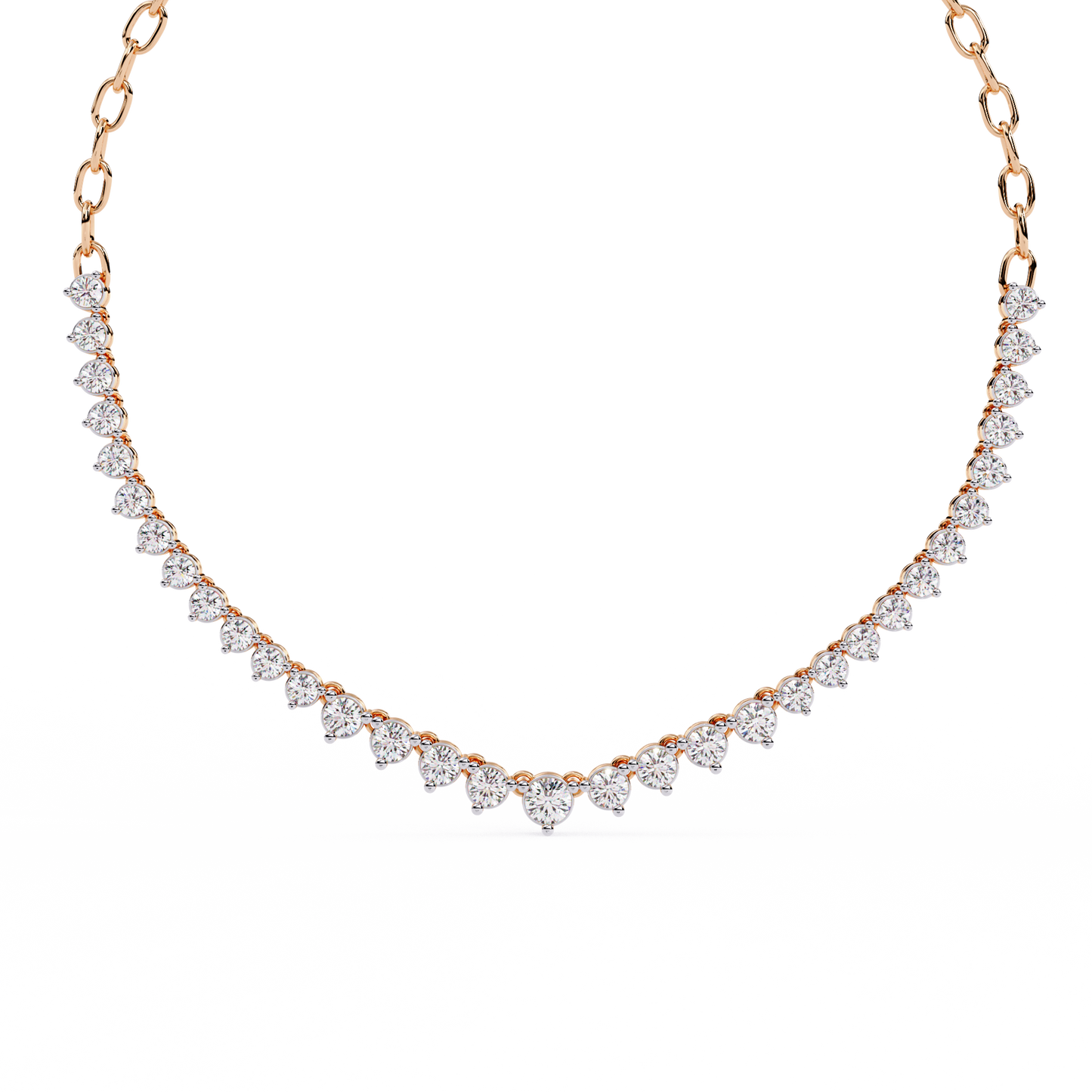 beloved hearts graduated lab grown diamond necklace