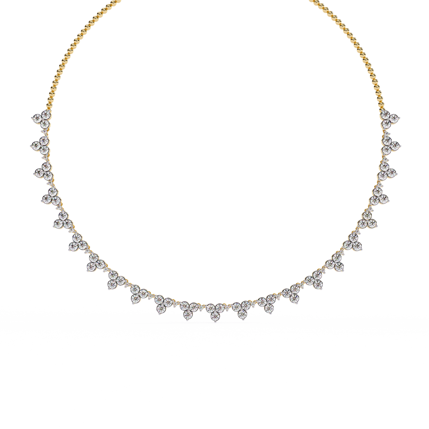 petal cascade fringe lab grown diamond necklace