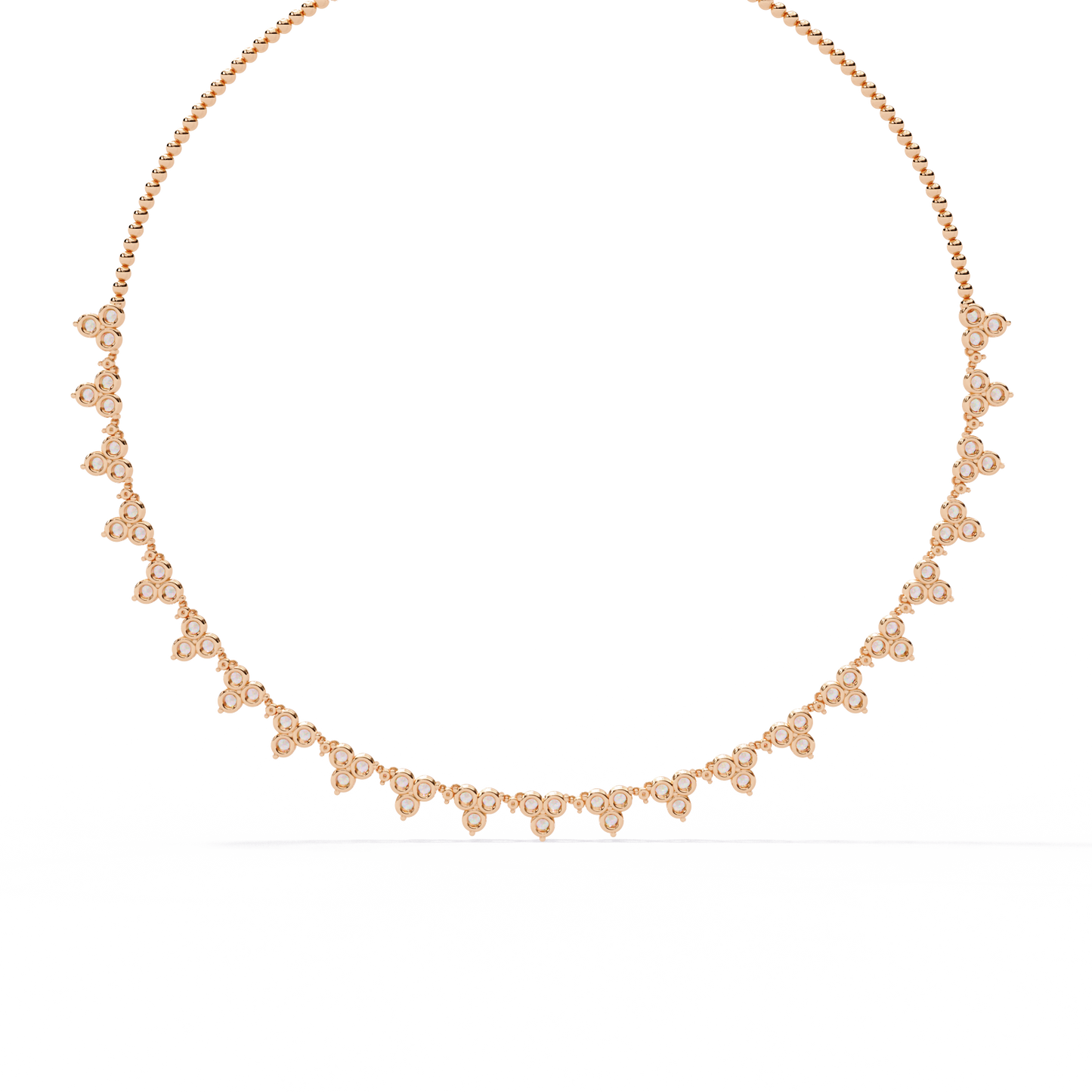 petal cascade fringe lab grown diamond necklace