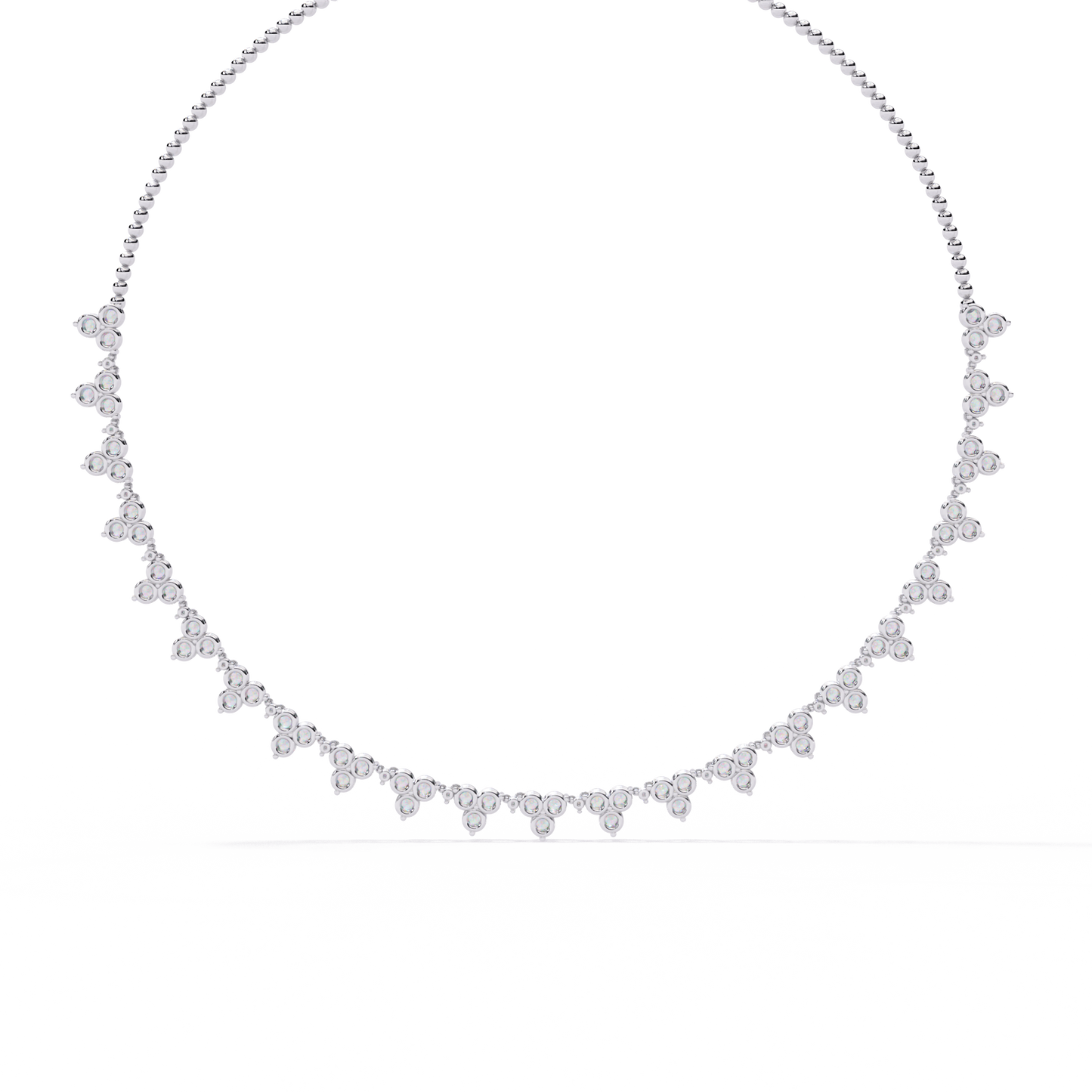 petal cascade fringe lab grown diamond necklace