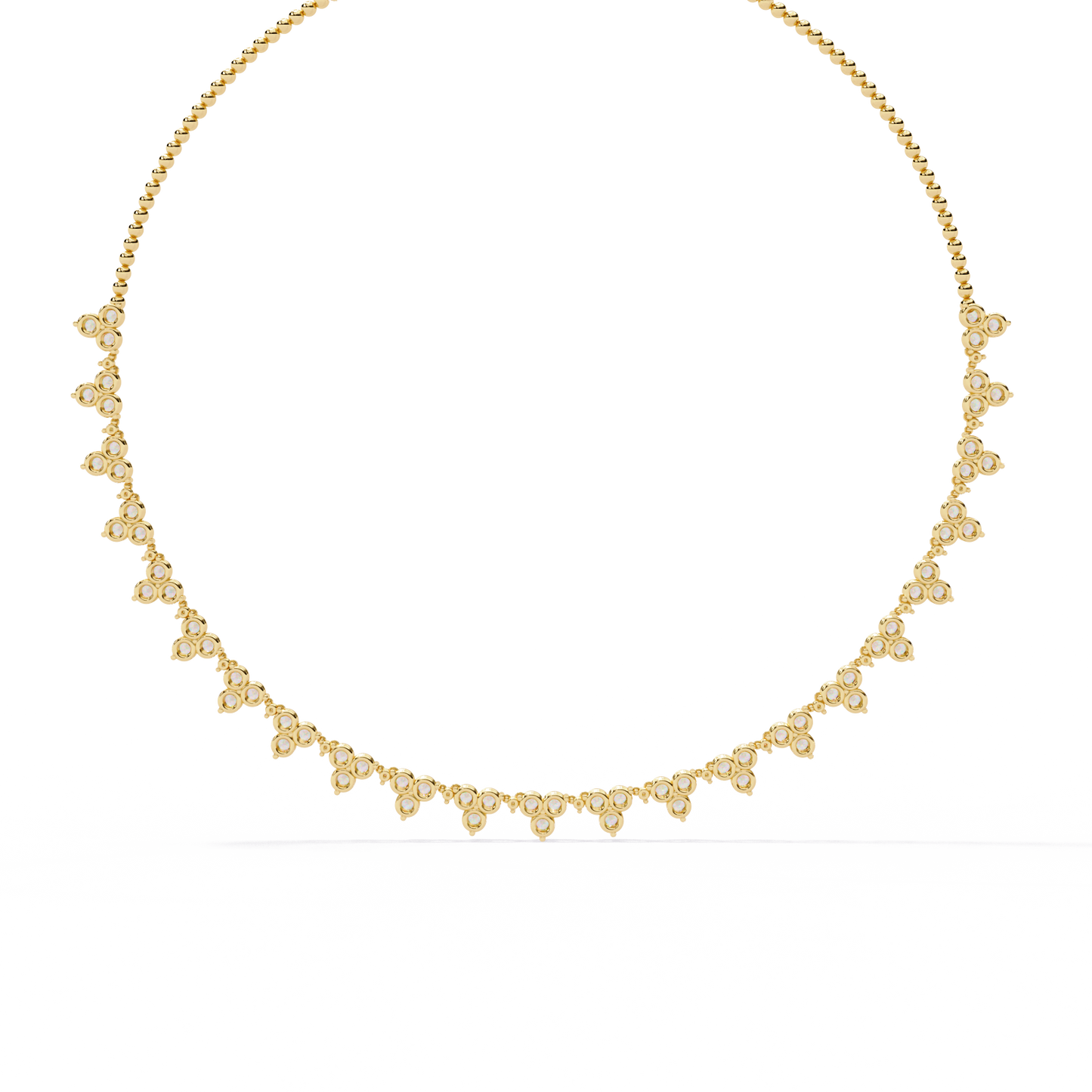 petal cascade fringe lab grown diamond necklace