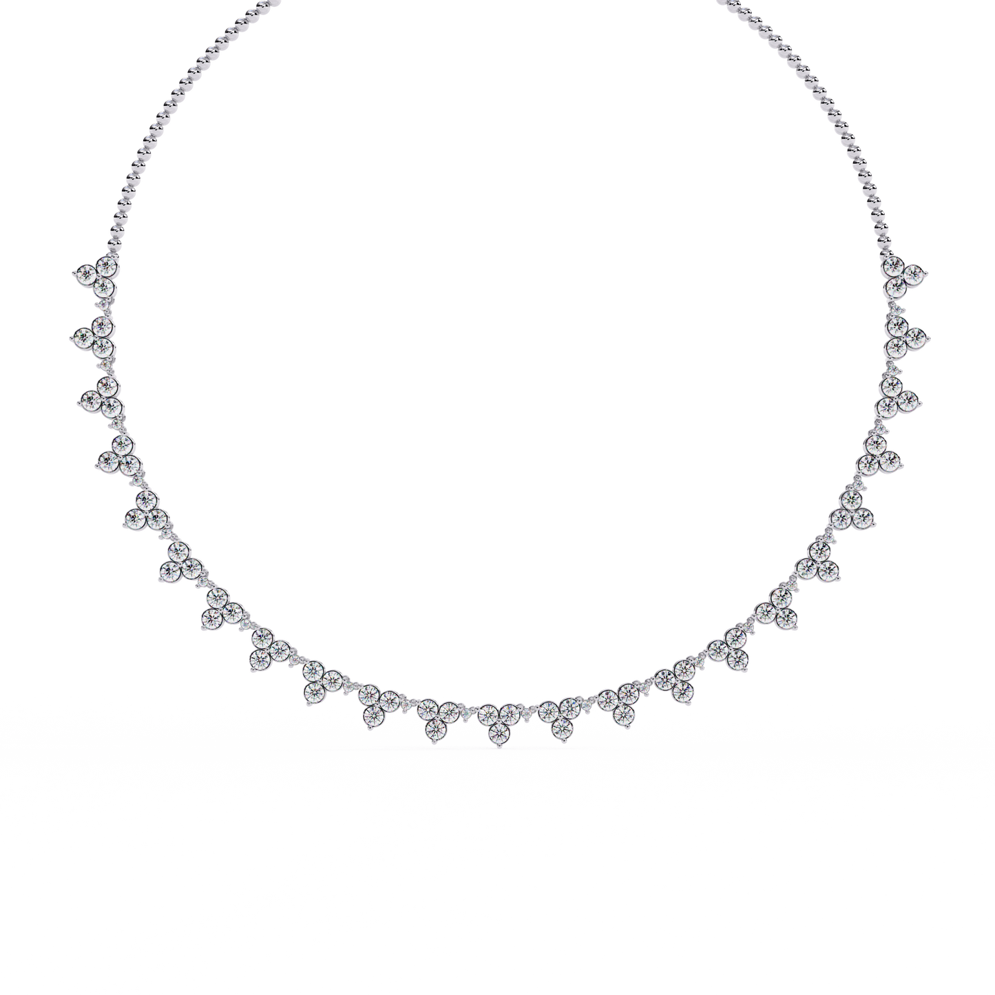 petal cascade fringe lab grown diamond necklace