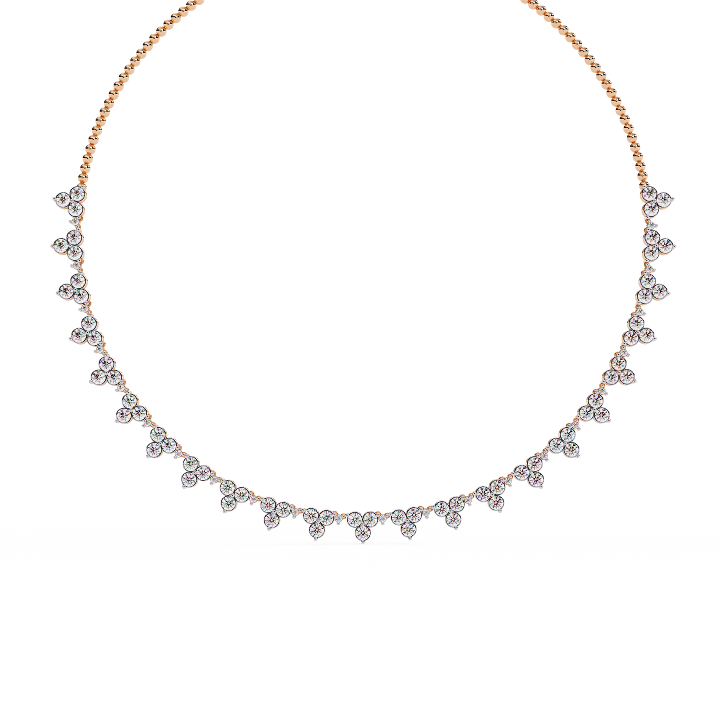 petal cascade fringe lab grown diamond necklace