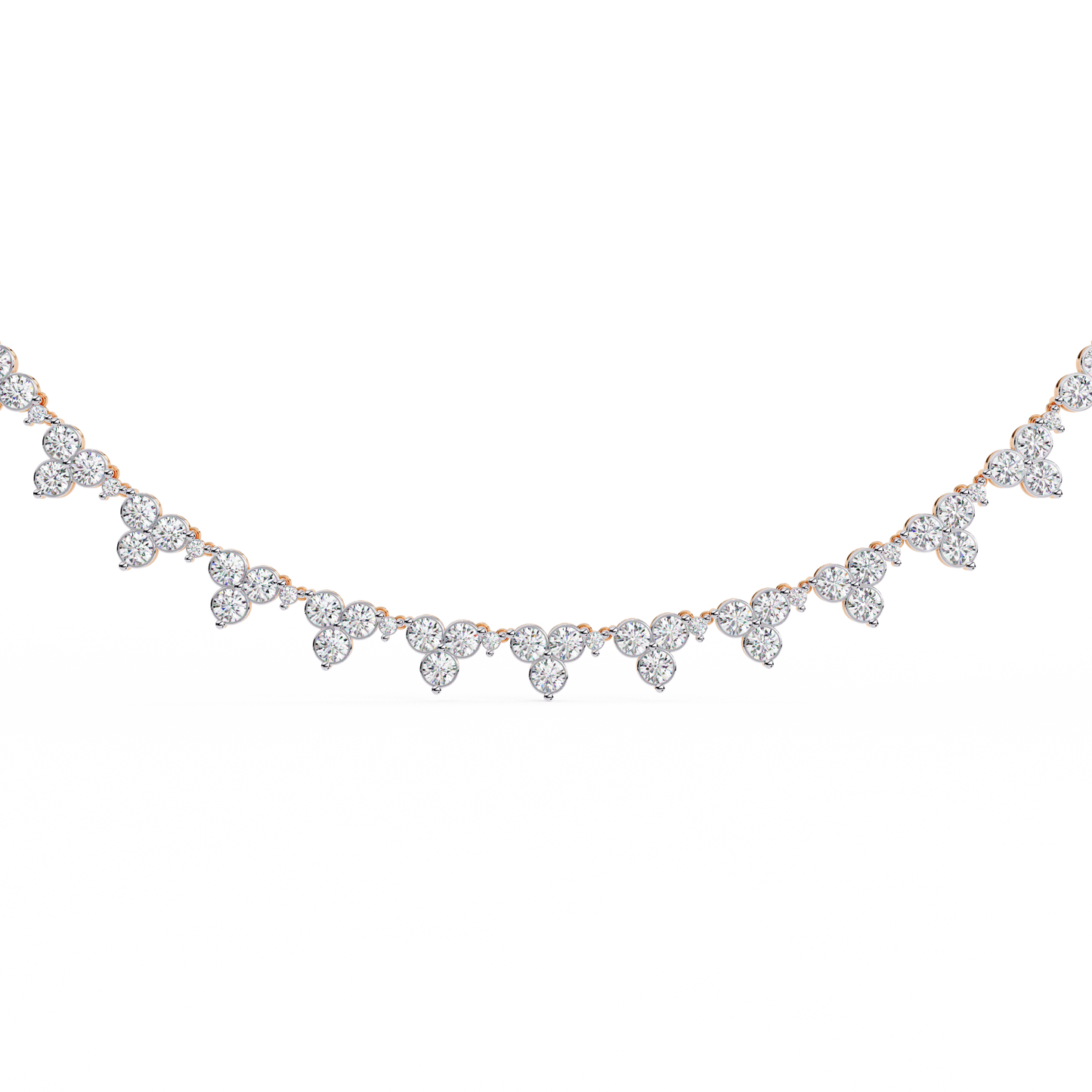 petal cascade fringe lab grown diamond necklace