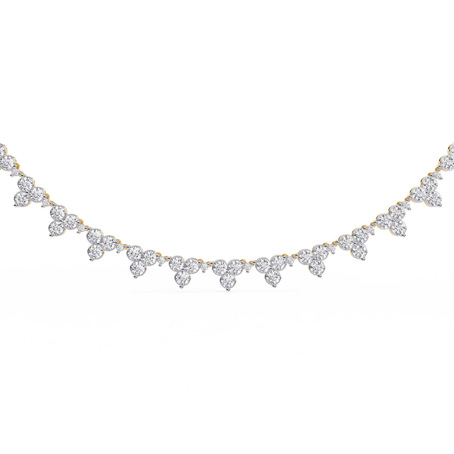 petal cascade fringe lab grown diamond necklace