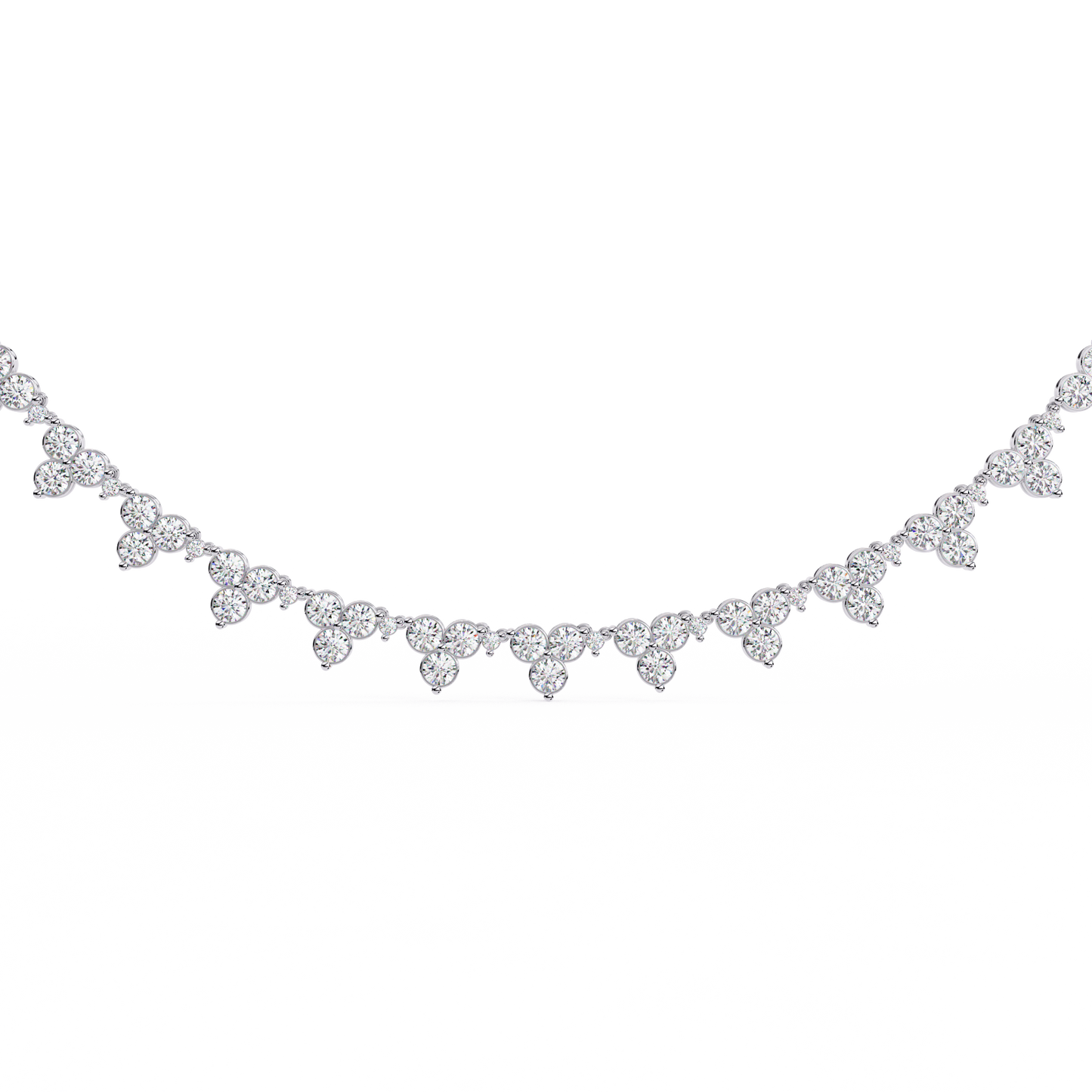 petal cascade fringe lab grown diamond necklace