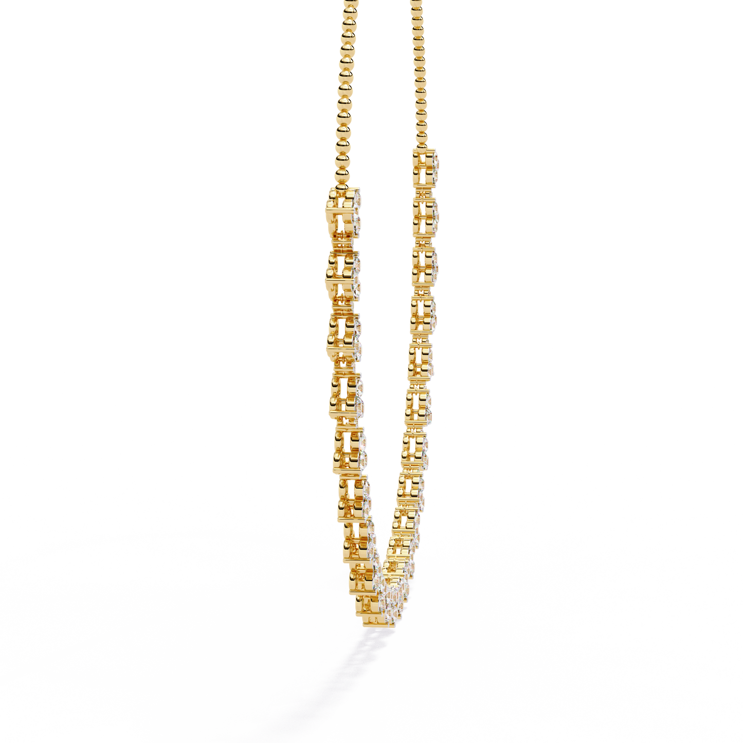 petal cascade fringe lab grown diamond necklace