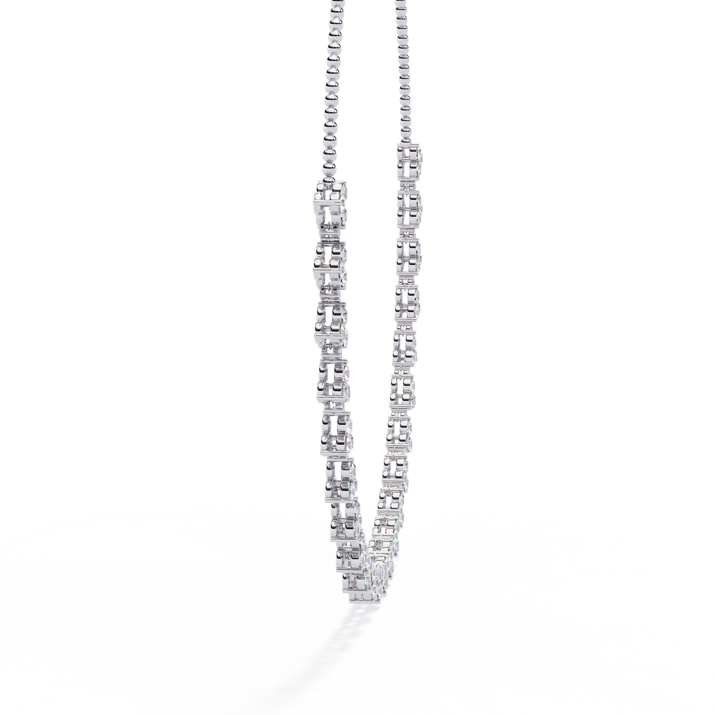 petal cascade fringe lab grown diamond necklace