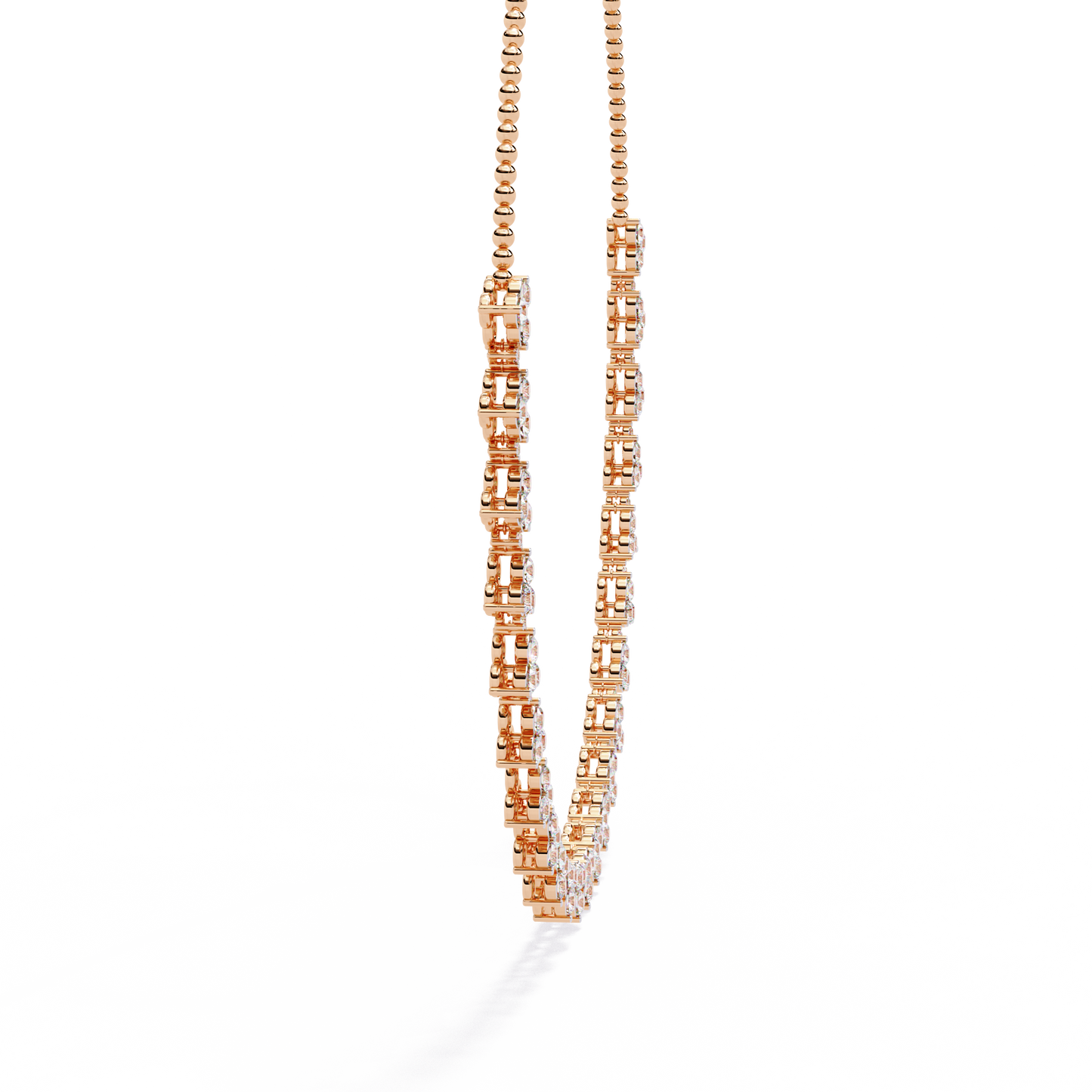 petal cascade fringe lab grown diamond necklace