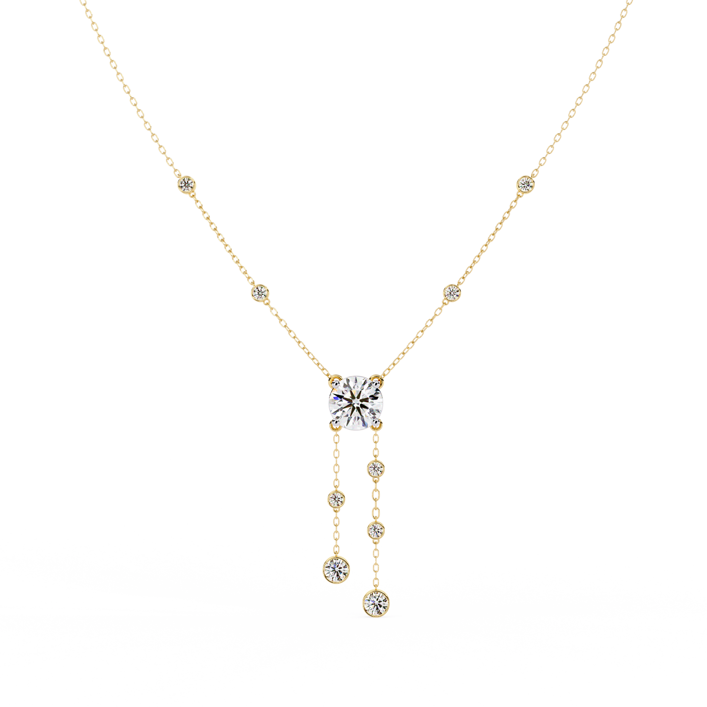 solitaire dazzle drop lab grown diamond necklace