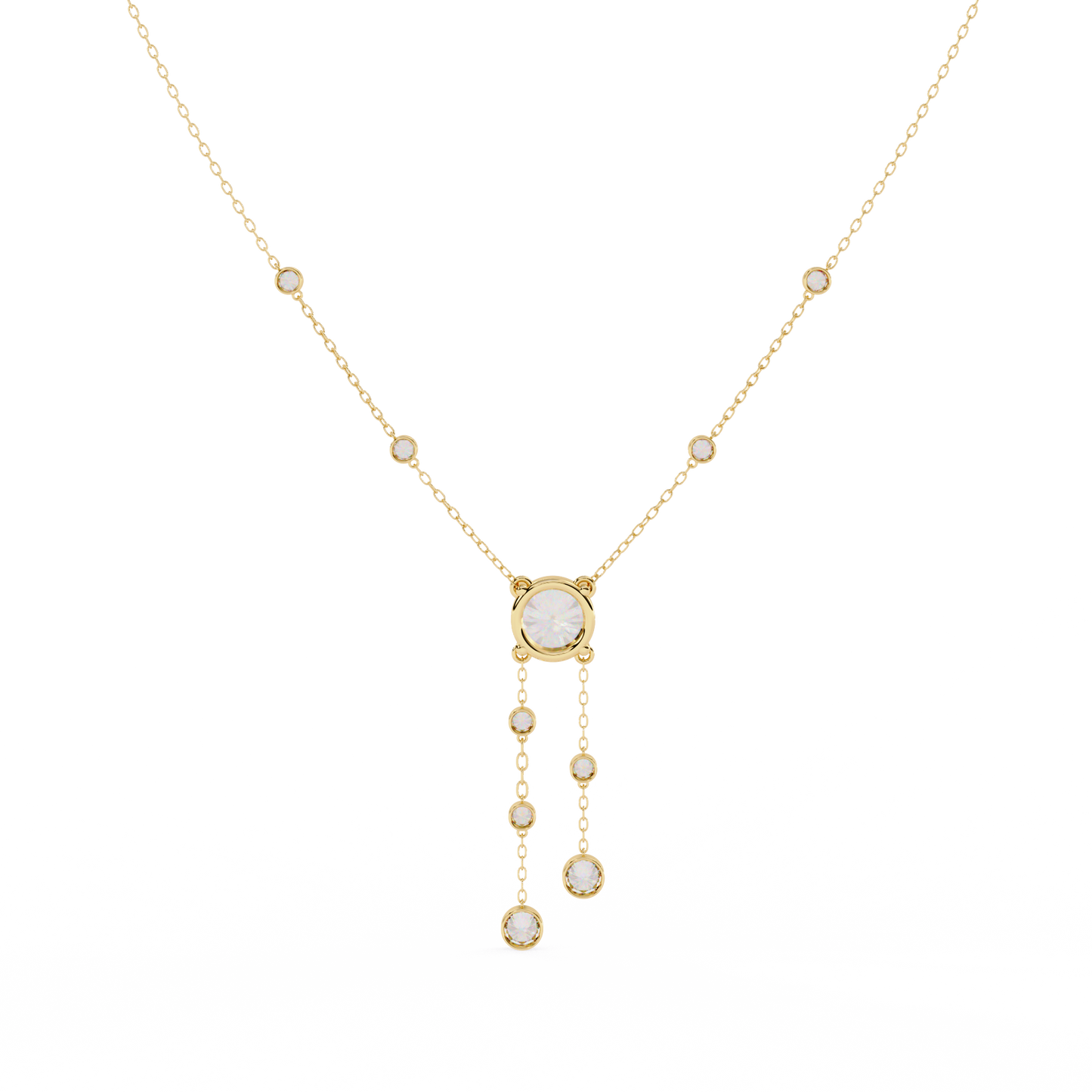 solitaire dazzle drop lab grown diamond necklace