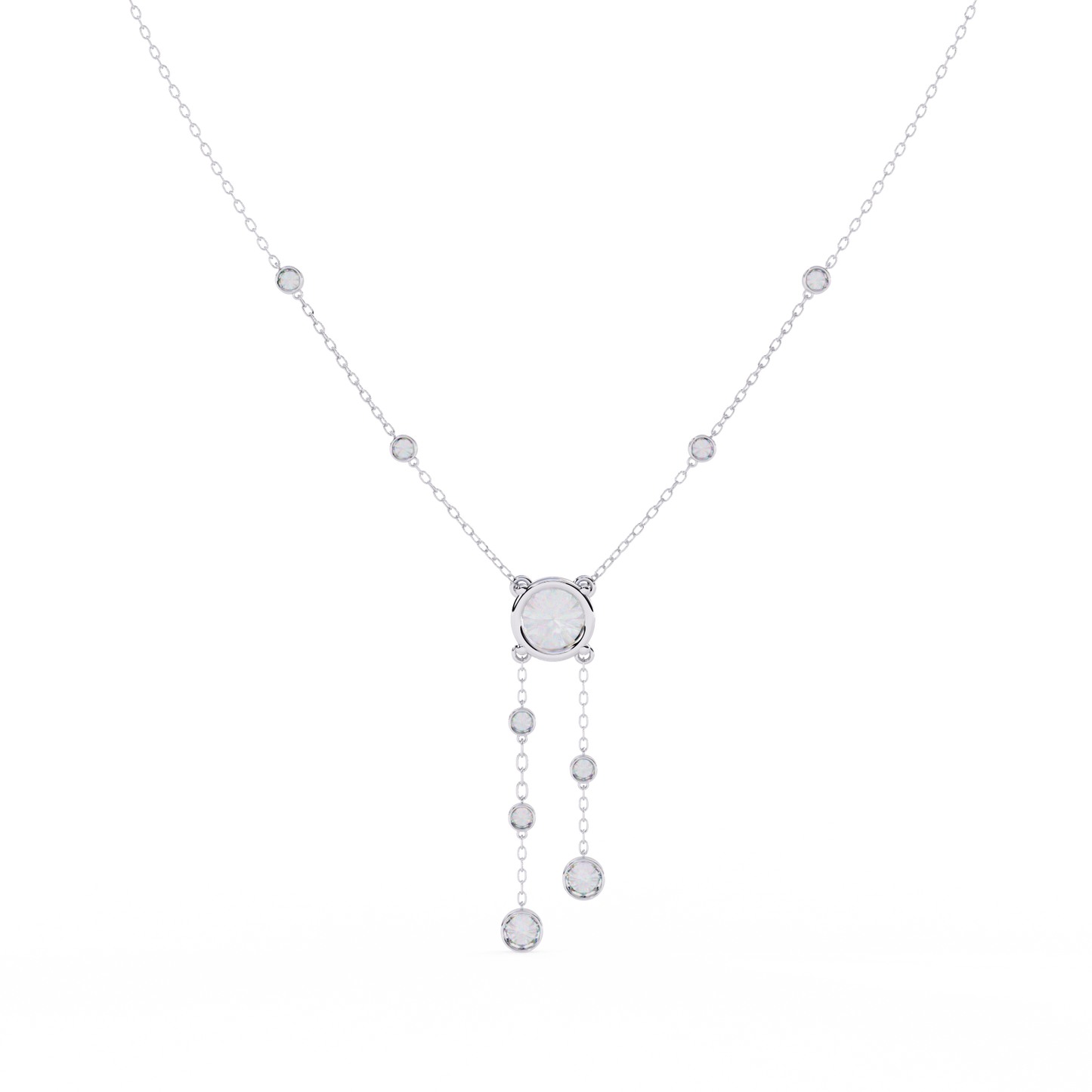 solitaire dazzle drop lab grown diamond necklace