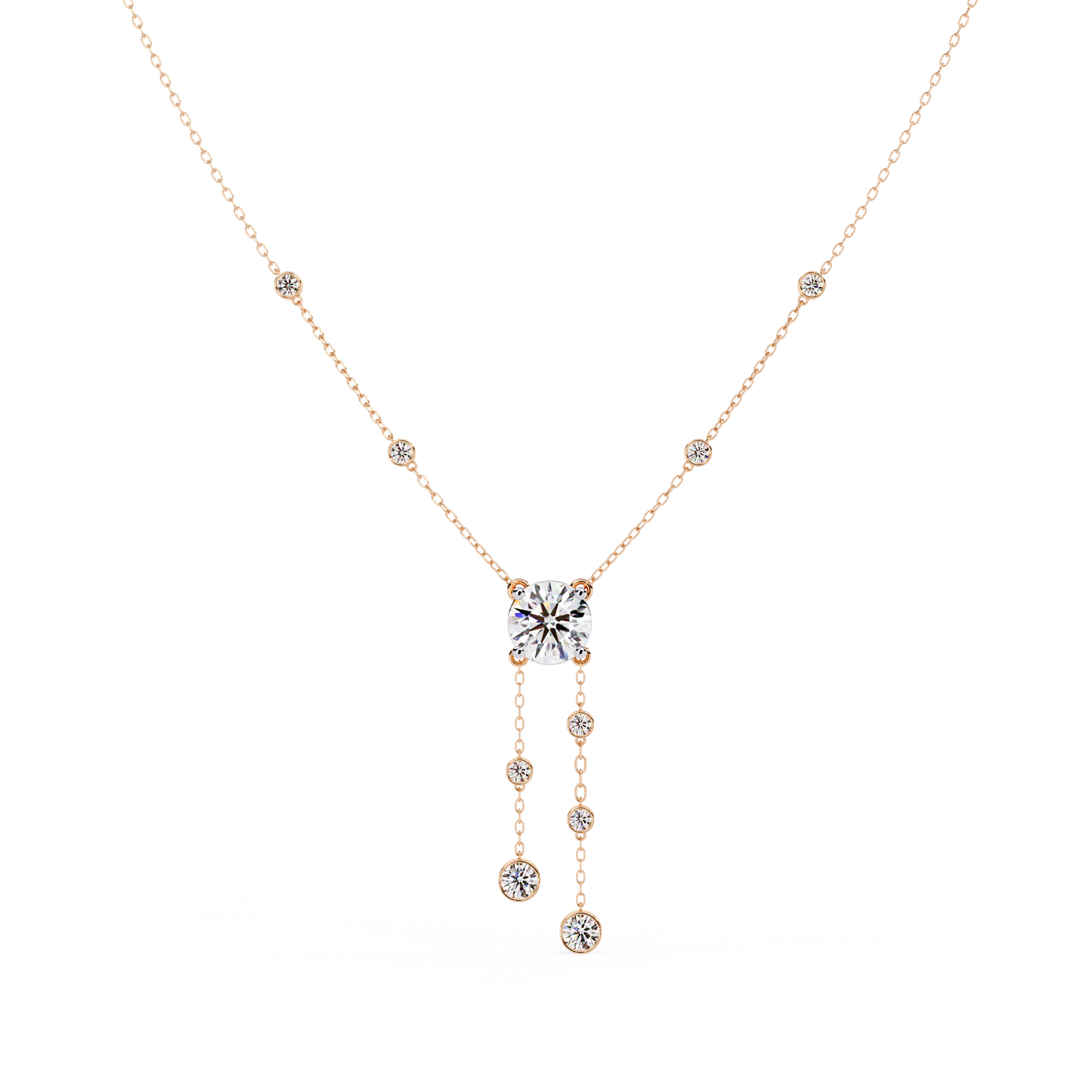 solitaire dazzle drop lab grown diamond necklace