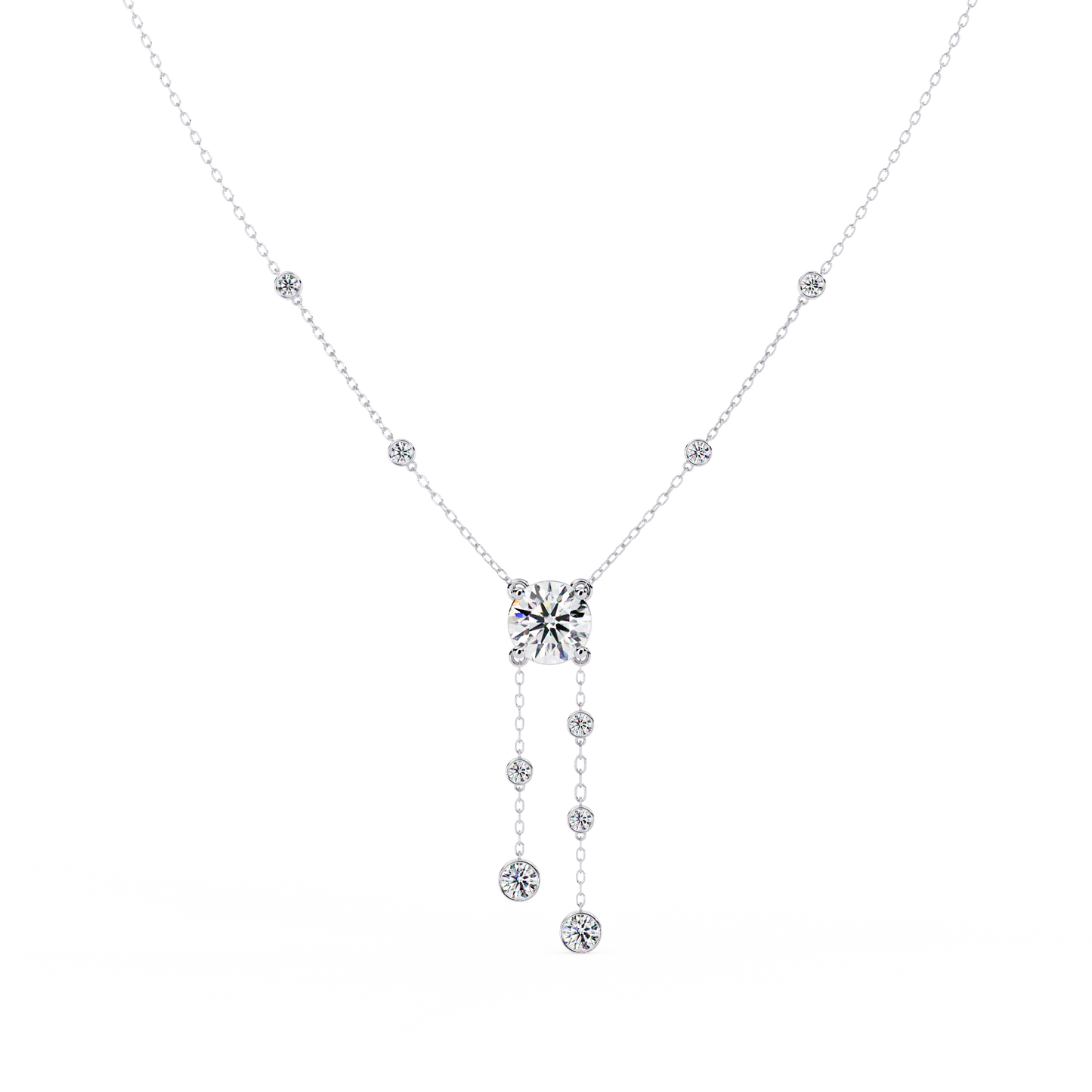 solitaire dazzle drop lab grown diamond necklace