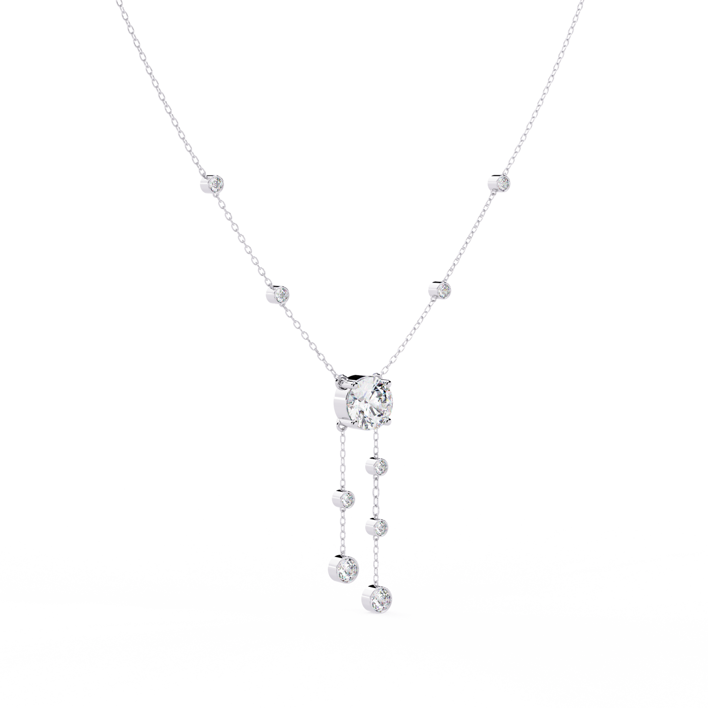 solitaire dazzle drop lab grown diamond necklace