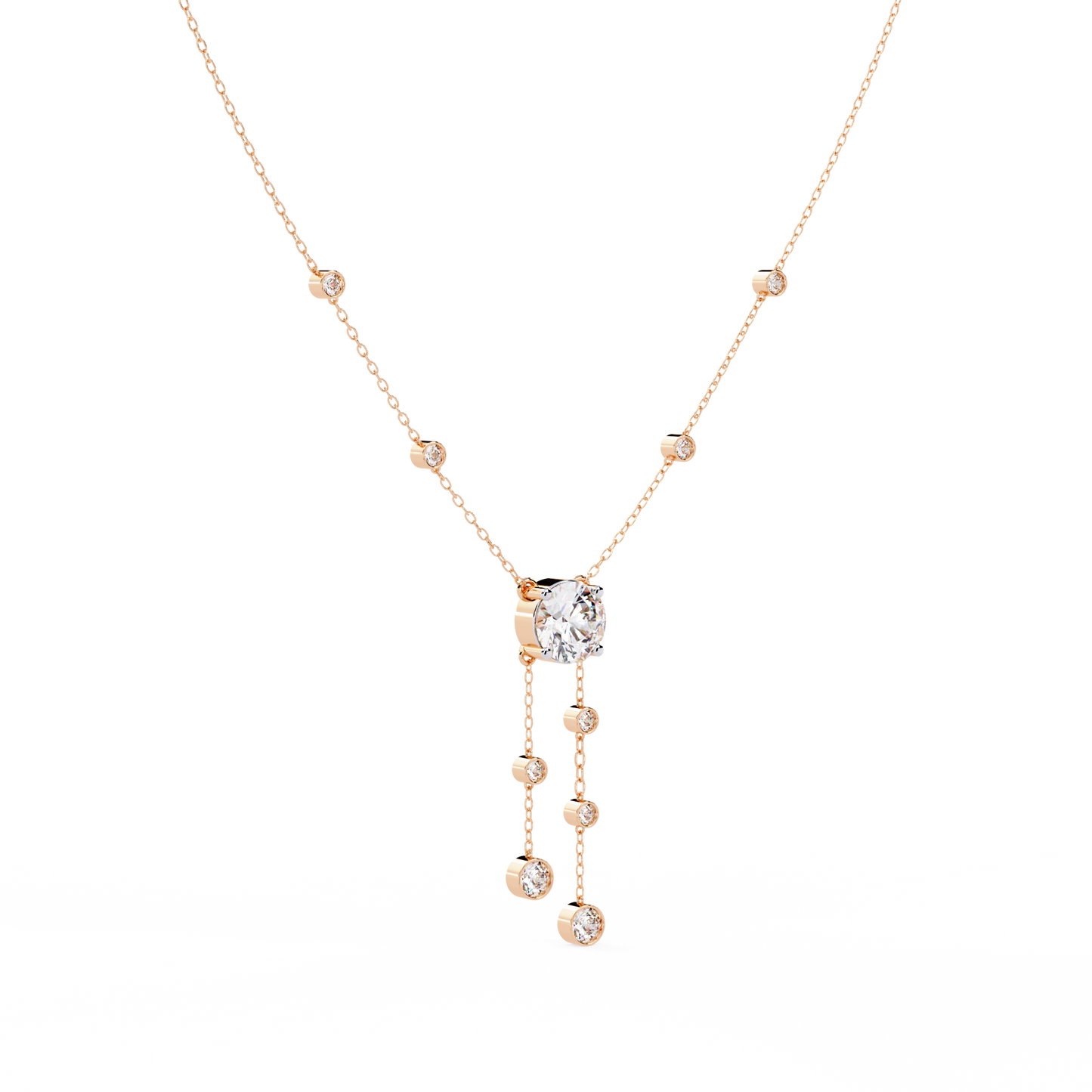 solitaire dazzle drop lab grown diamond necklace