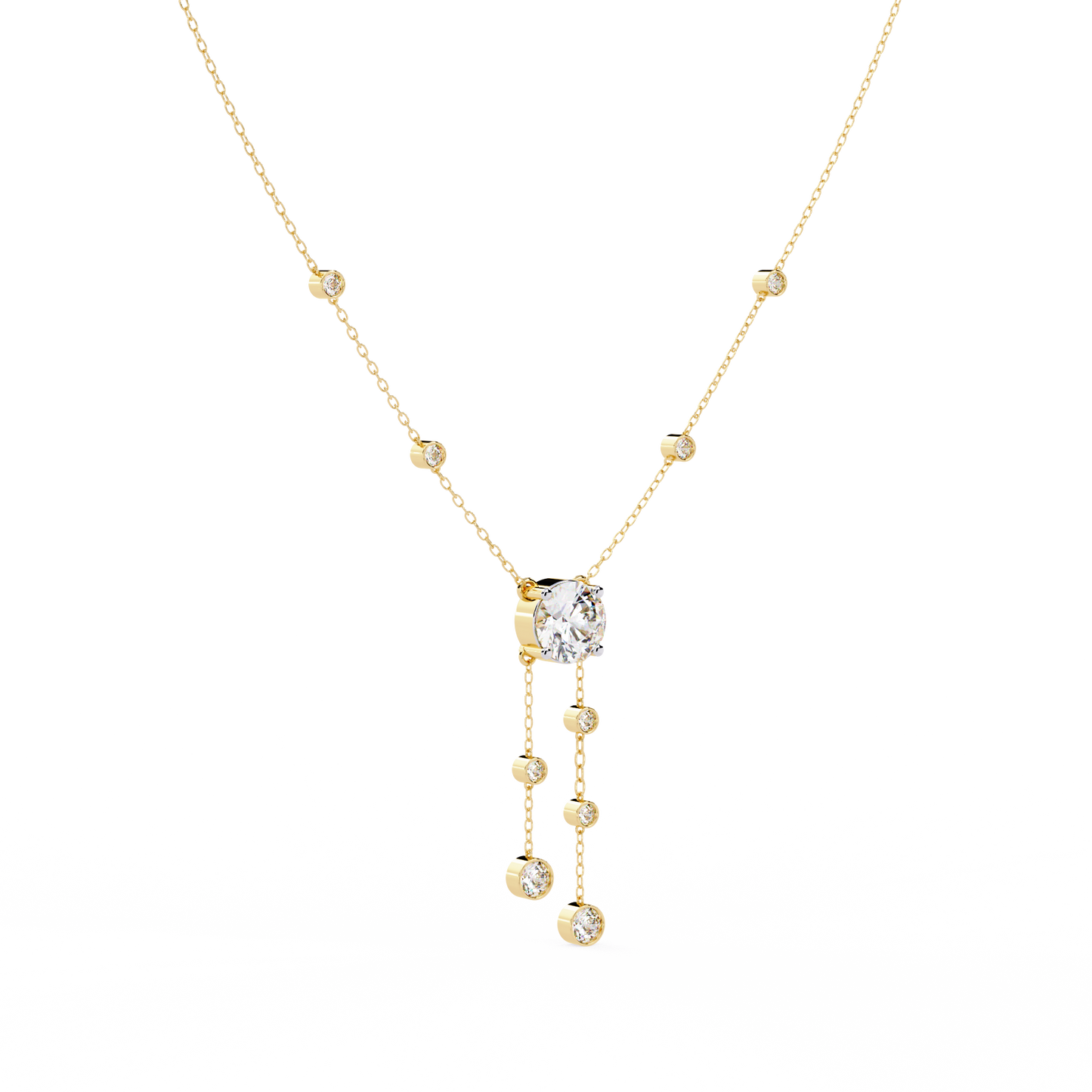 solitaire dazzle drop lab grown diamond necklace
