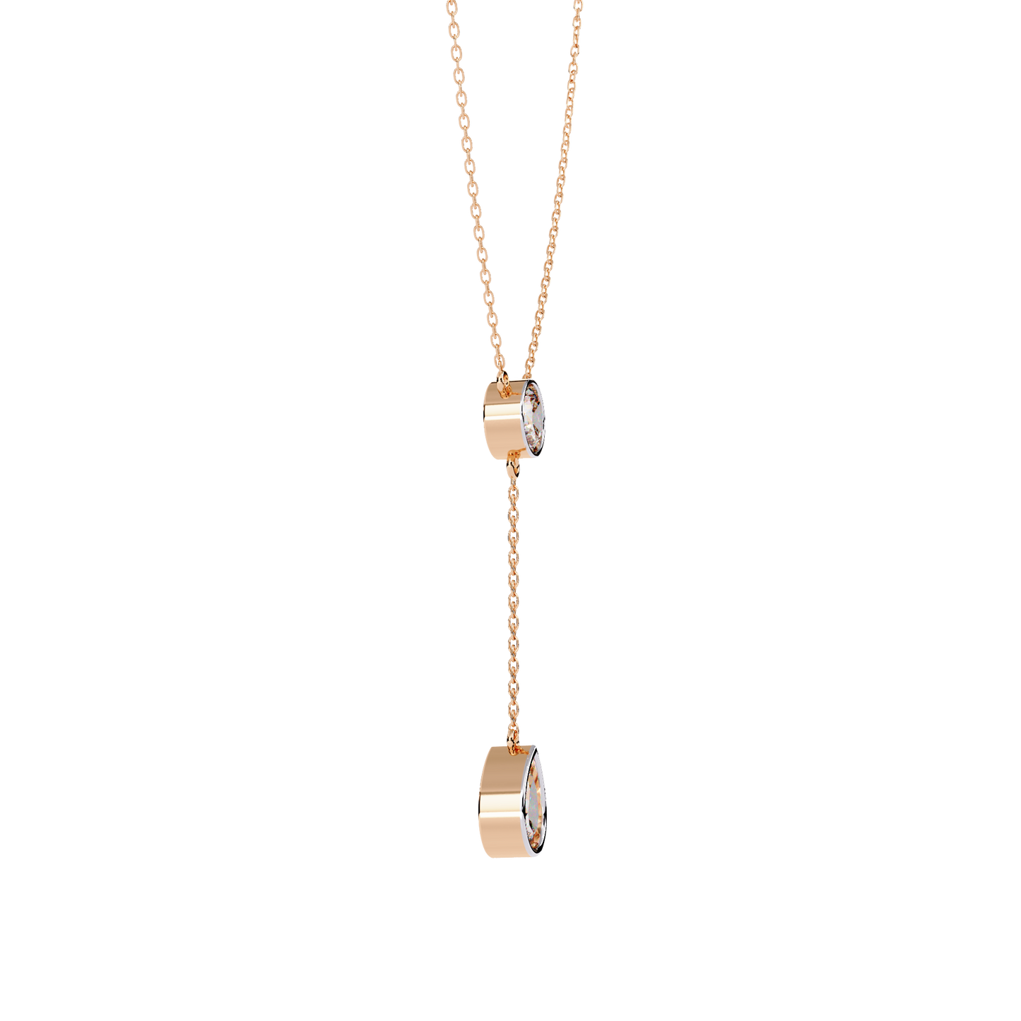 aura bezel lariat lab grown diamond necklace