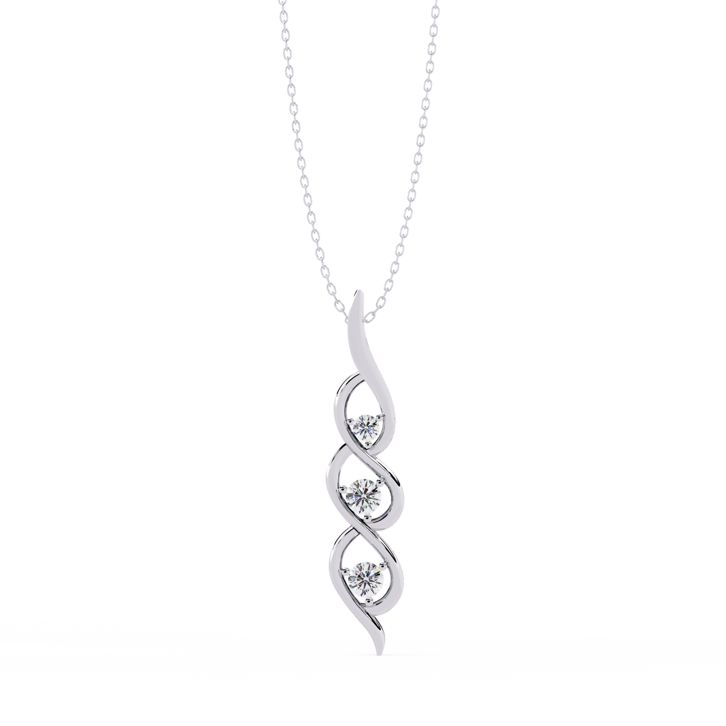 trinity swirl lab grown diamond pendant