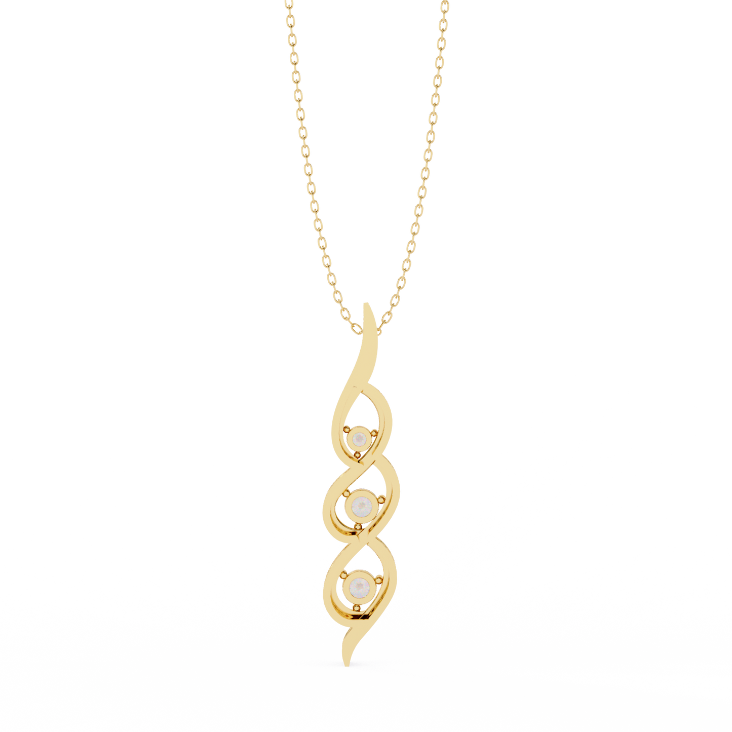 trinity swirl lab grown diamond pendant
