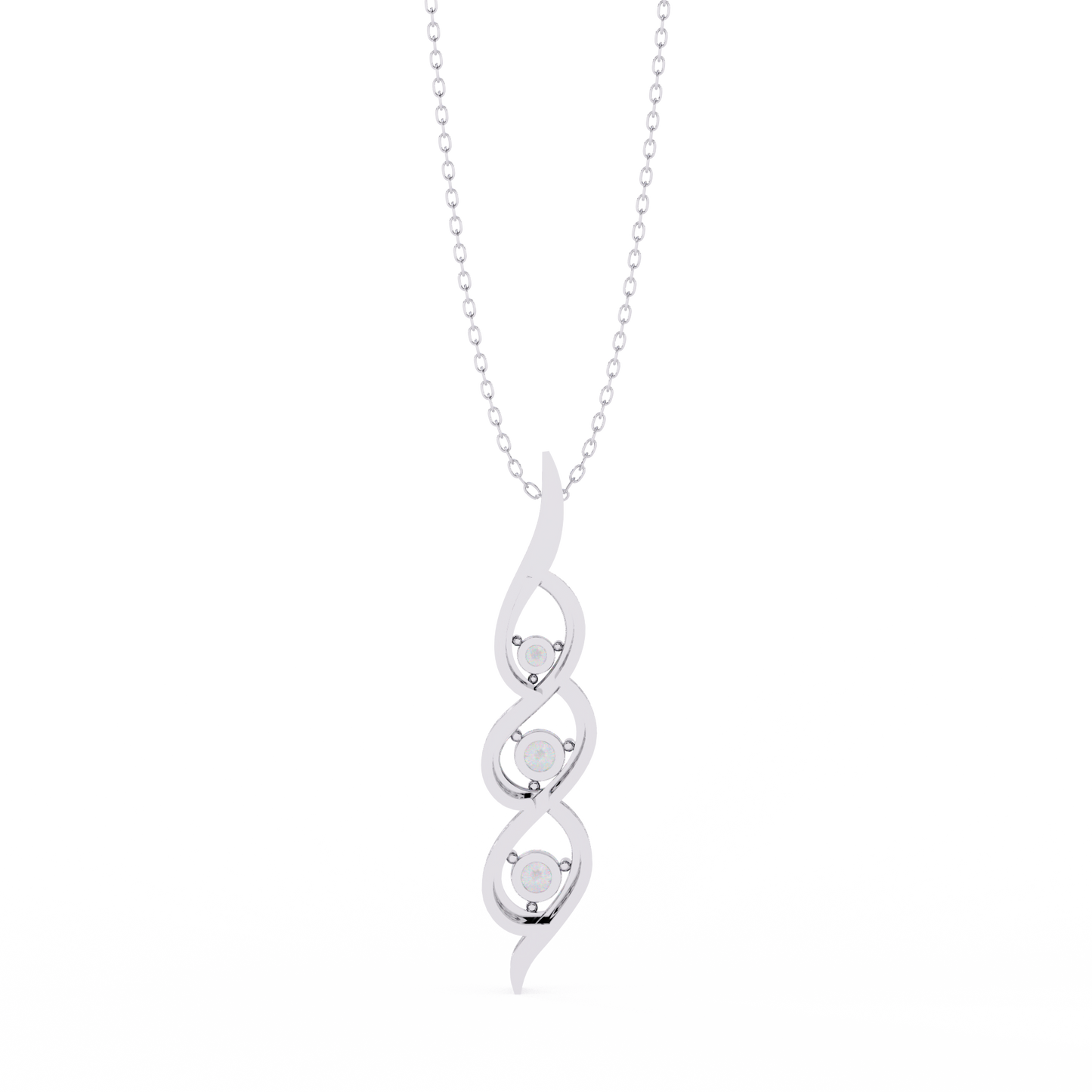 trinity swirl lab grown diamond pendant