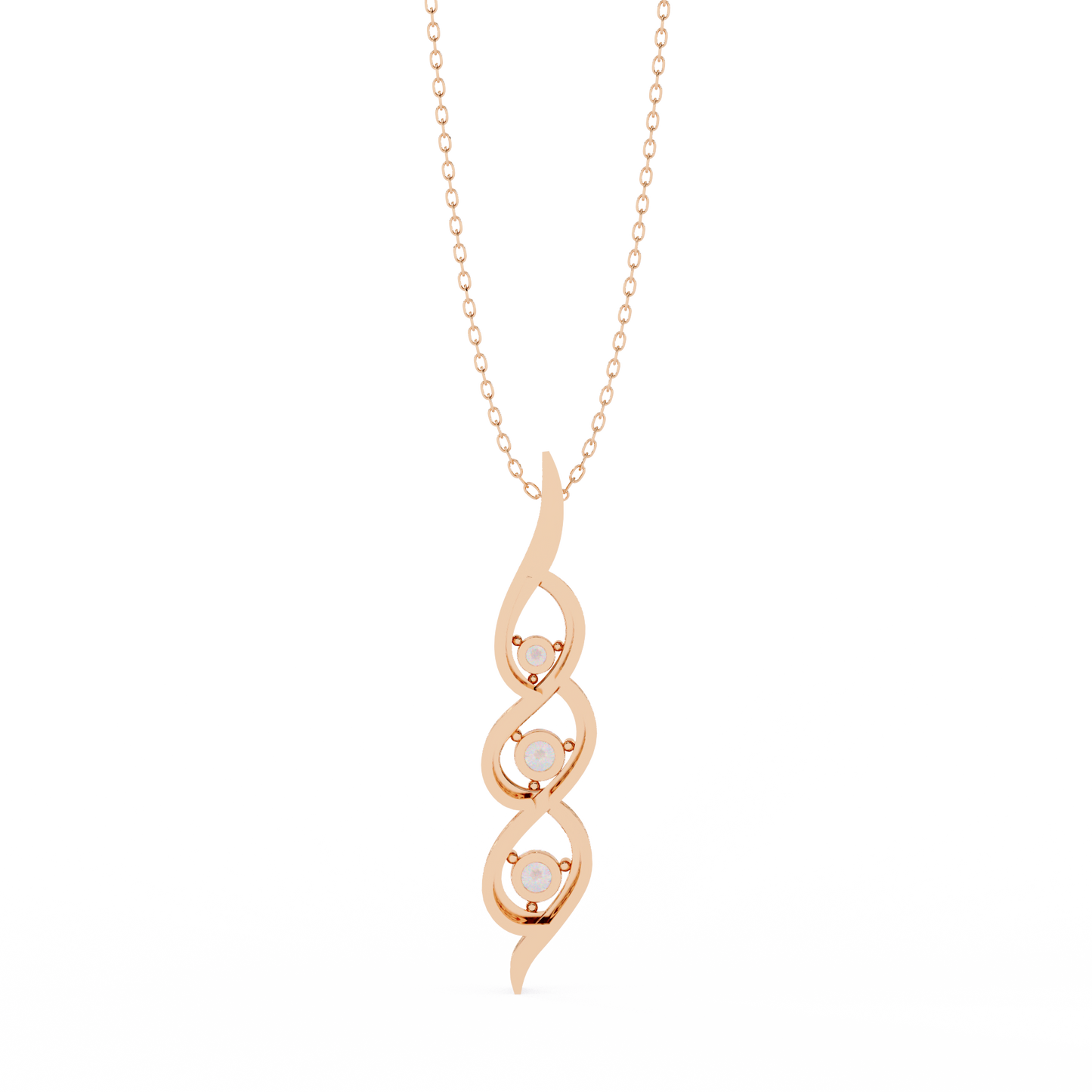 trinity swirl lab grown diamond pendant