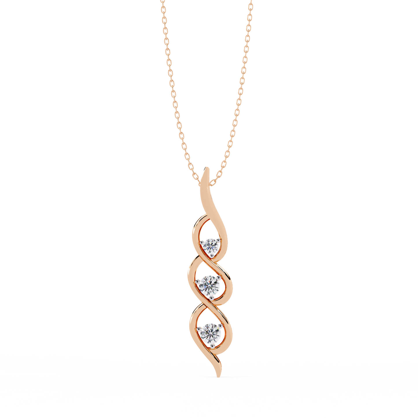 trinity swirl lab grown diamond pendant
