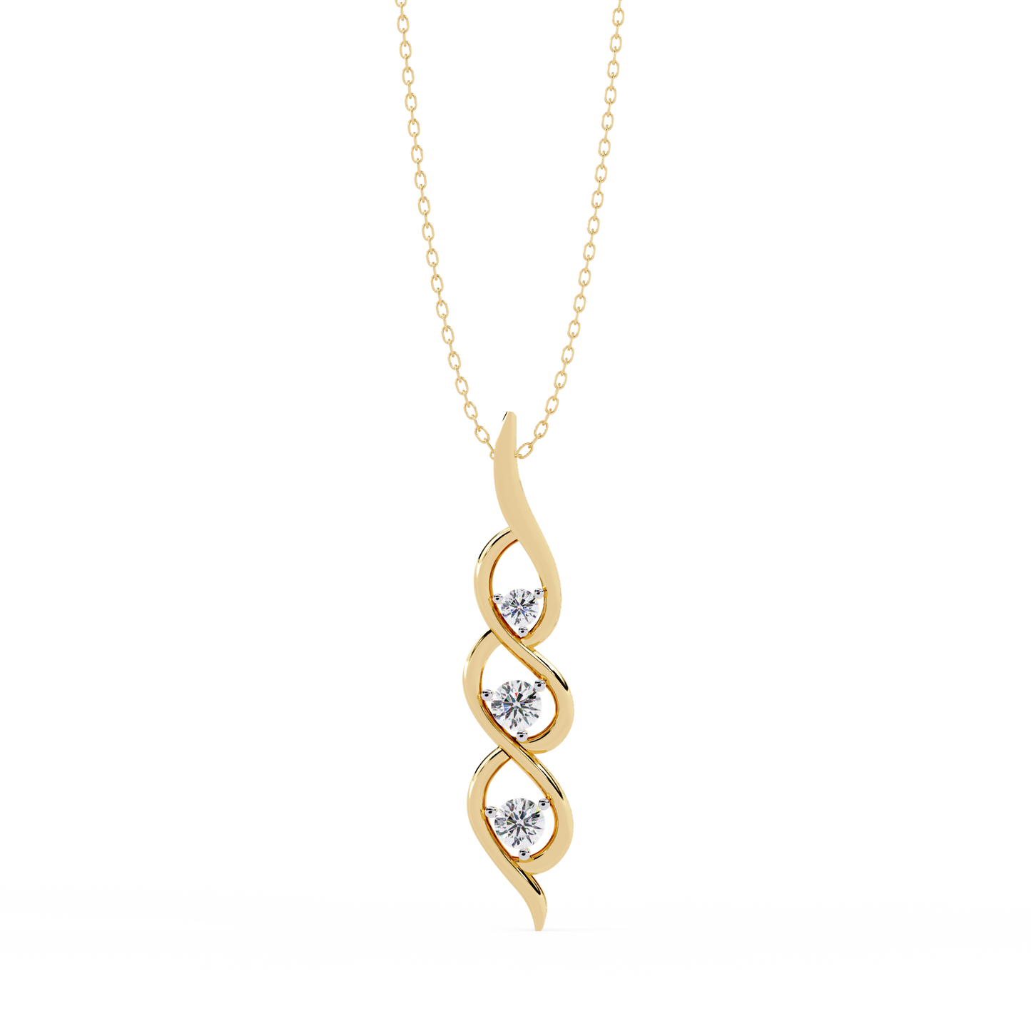 trinity swirl lab grown diamond pendant