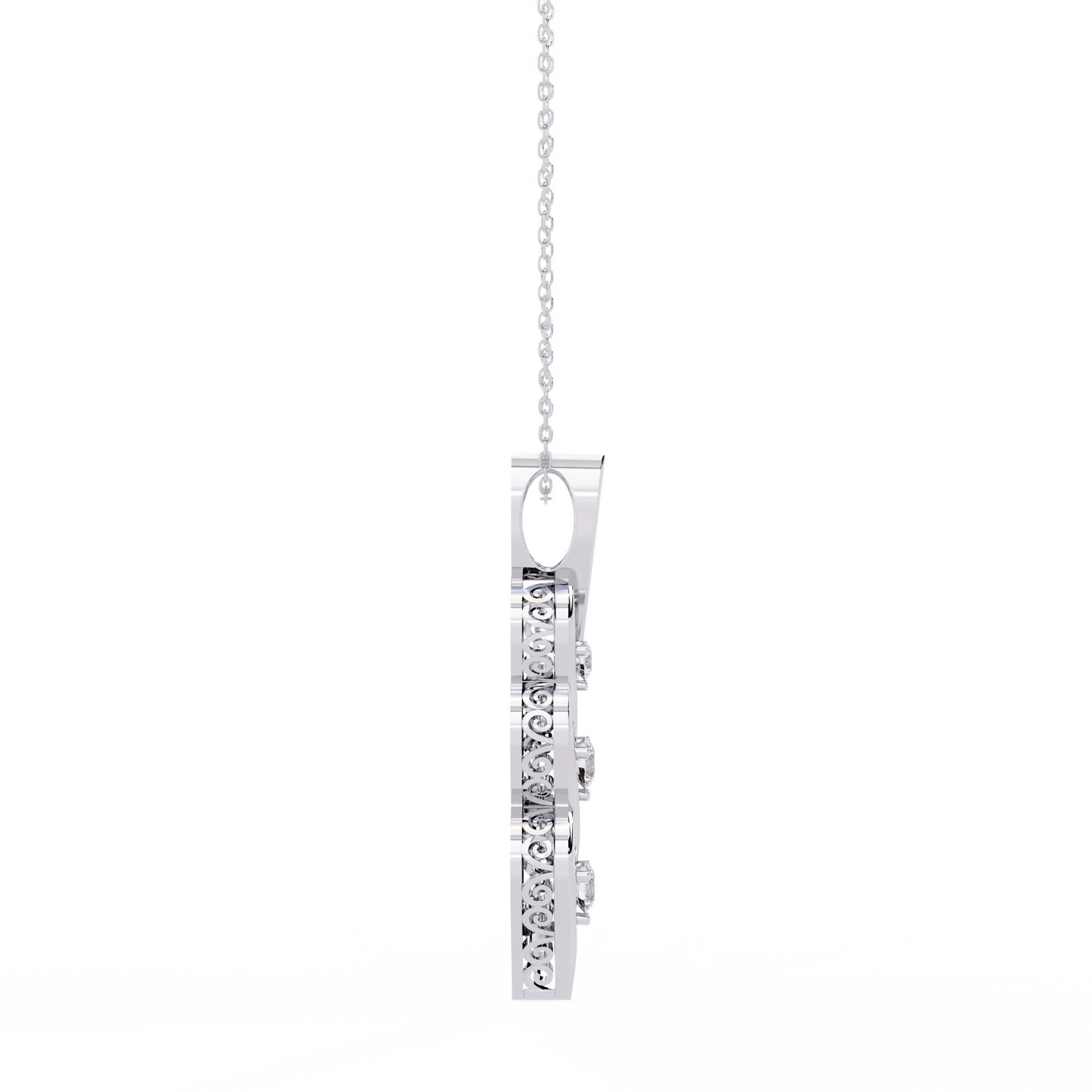 trinity swirl lab grown diamond pendant