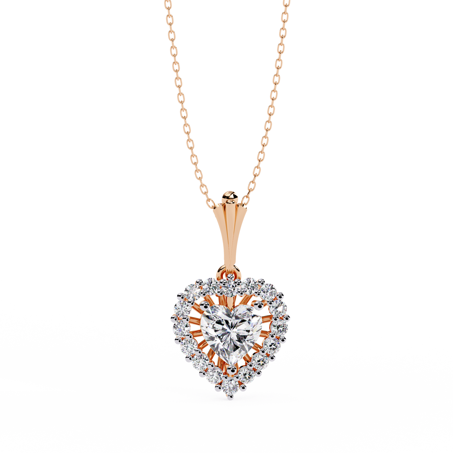 sunbeam heartburst lab grown diamond pendant